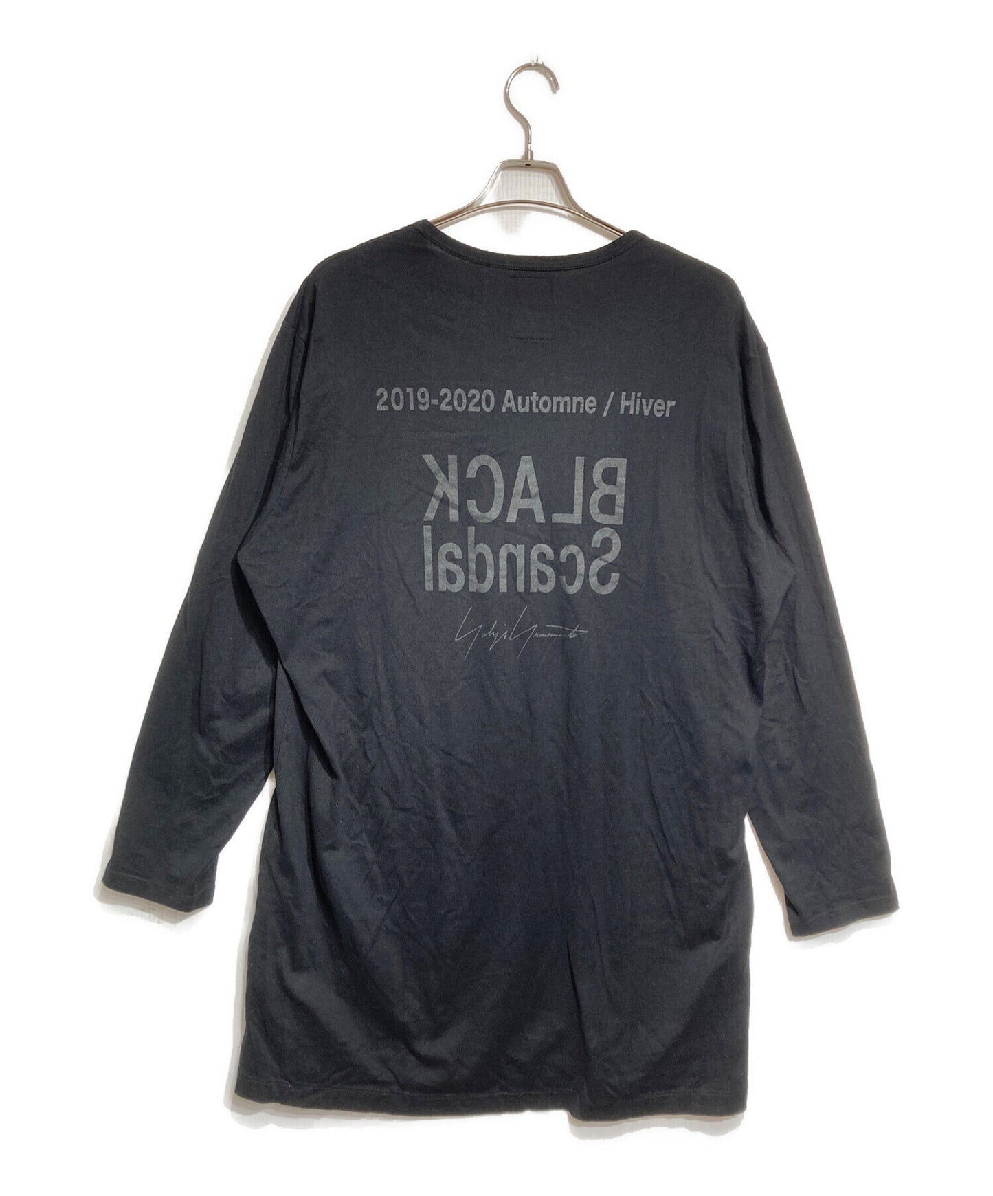 [Pre-owned] BLACK Scandal Yohji Yamamoto Reverse Logo Back-Print T-Shirt HC-T79-988