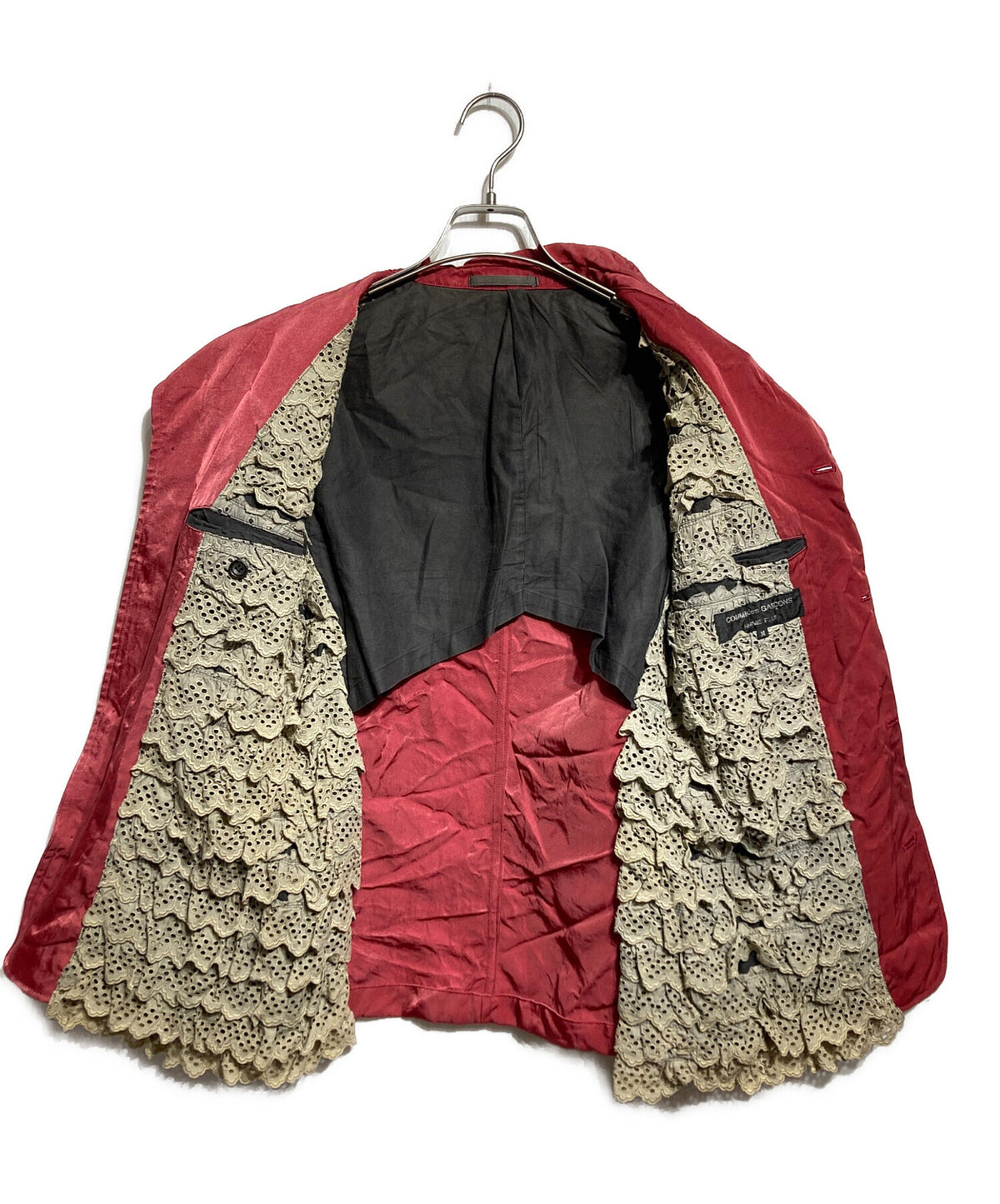[Pre-owned] COMME des GARCONS HOMME PLUS Nylon Twill Tailored Jacket with Lace Frill Lining/Nylon Twill Tailored Jacket PJ-10013M