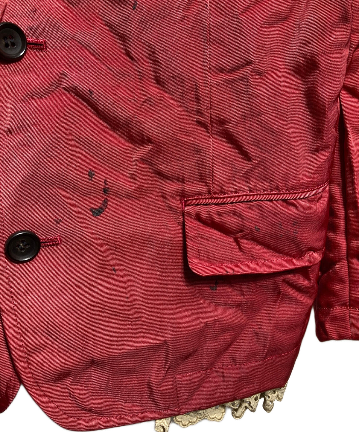 [Pre-owned] COMME des GARCONS HOMME PLUS Nylon Twill Tailored Jacket with Lace Frill Lining/Nylon Twill Tailored Jacket PJ-10013M