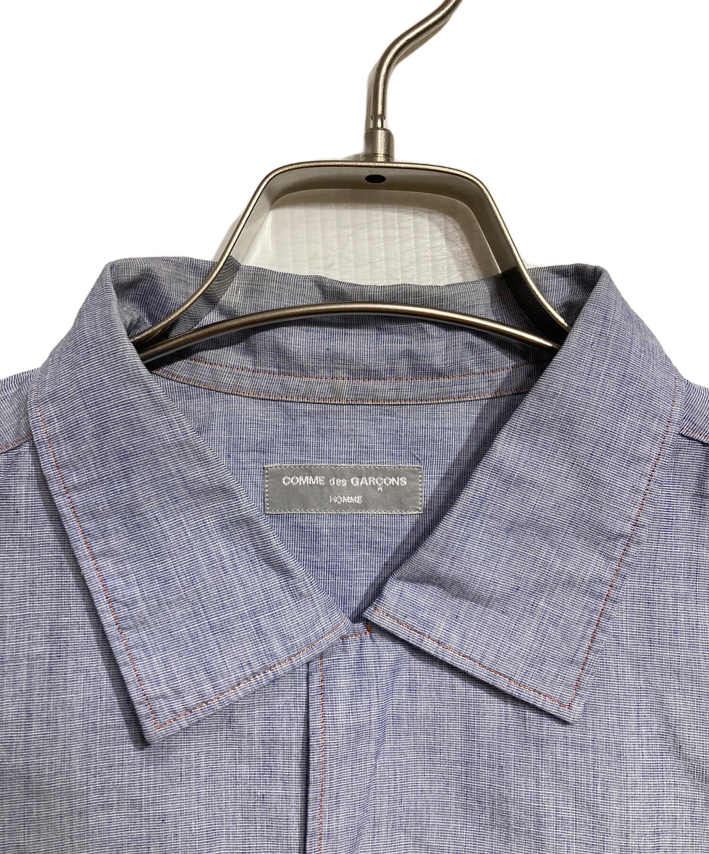 [Pre-owned] COMME des GARCONS HOMME Vintage Split-Offset Logo Open-Collar Shirt HE-B063 HE-B063