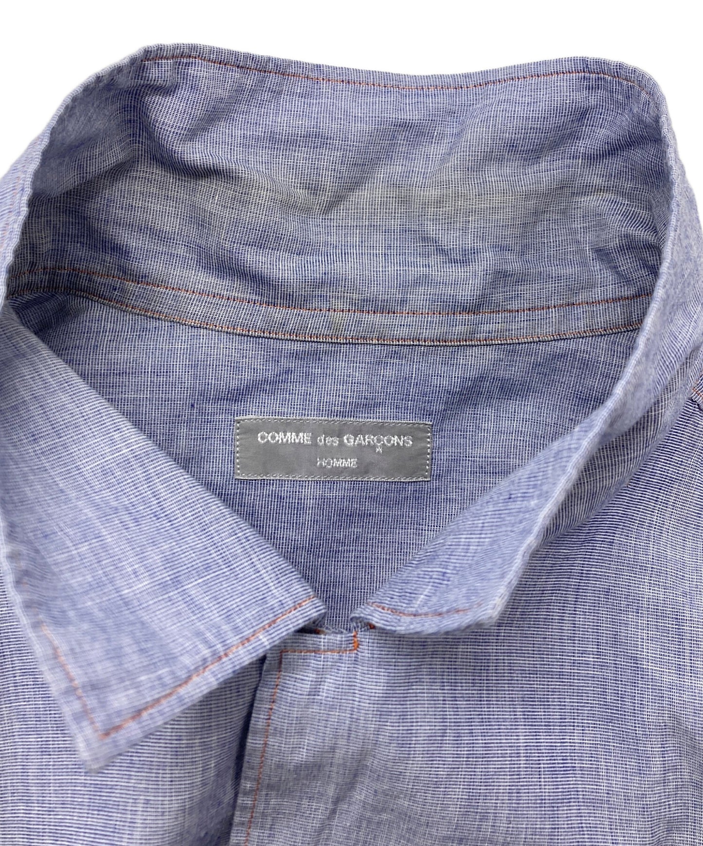 [Pre-owned] COMME des GARCONS HOMME Vintage Split-Offset Logo Open-Collar Shirt HE-B063 HE-B063