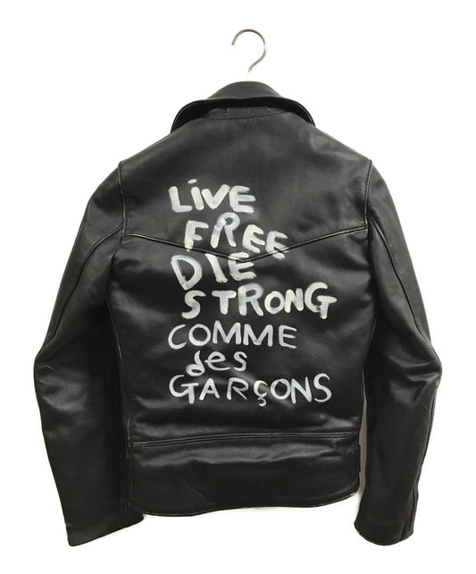 [Pre-owned] COMME des GARCONS Lightning Damaged Double Riders Jacket KZ-J001 AD2018