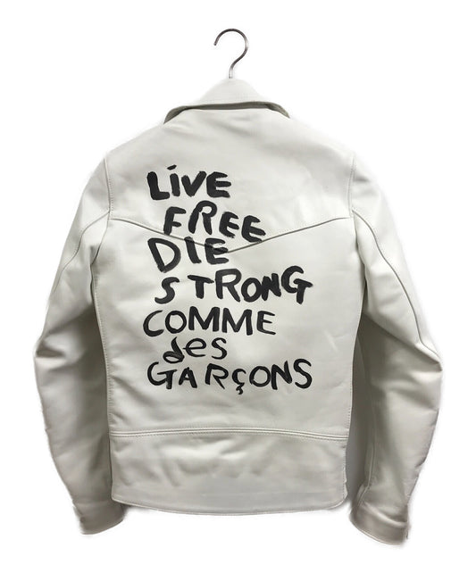 [Pre-owned] COMME des GARCONS Lightning Damaged Double Riders Jacket KZ-J009 AD2018