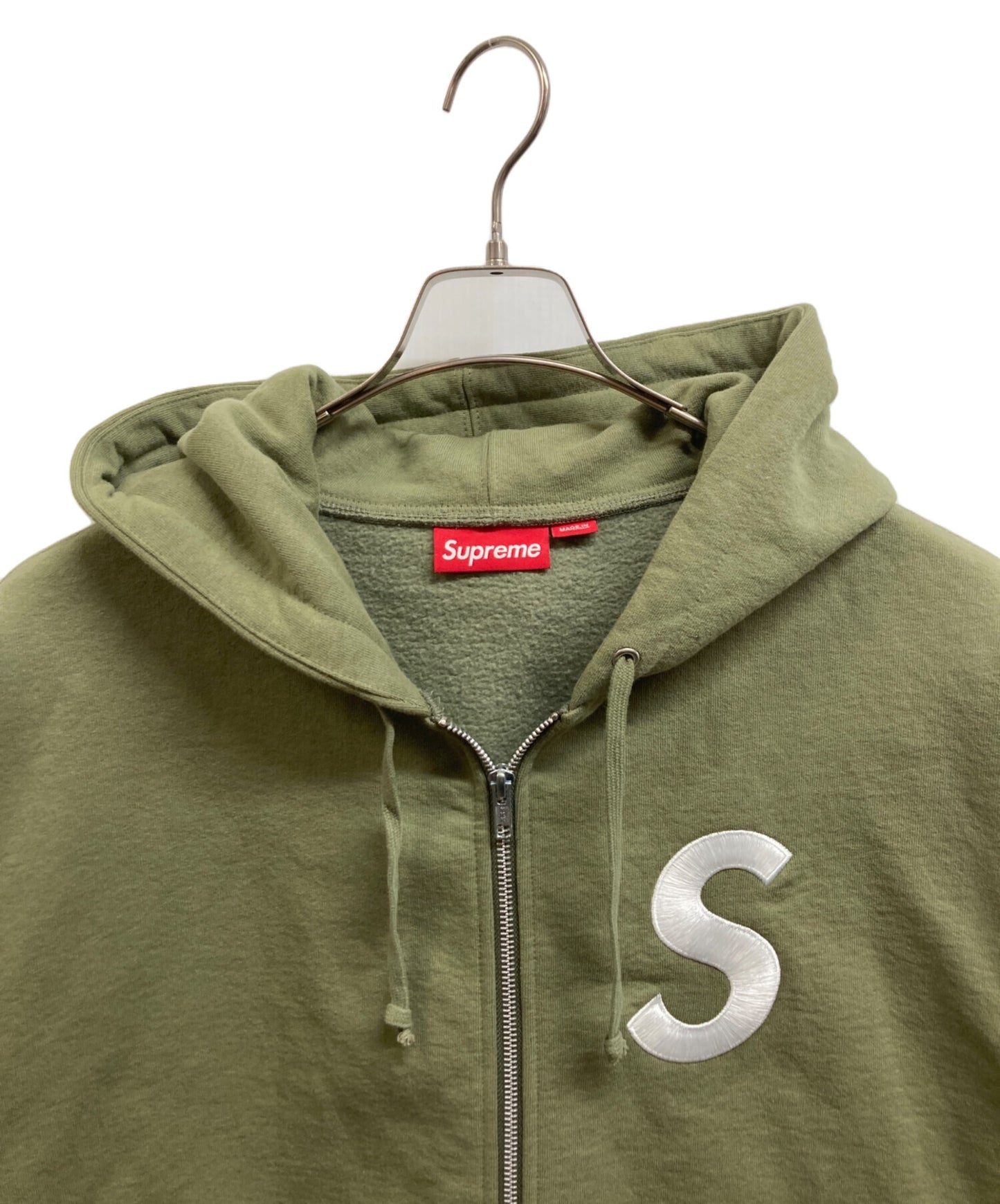 [Pre-owned] SUPREME S logo Zip Up Hooded Sweatshirt