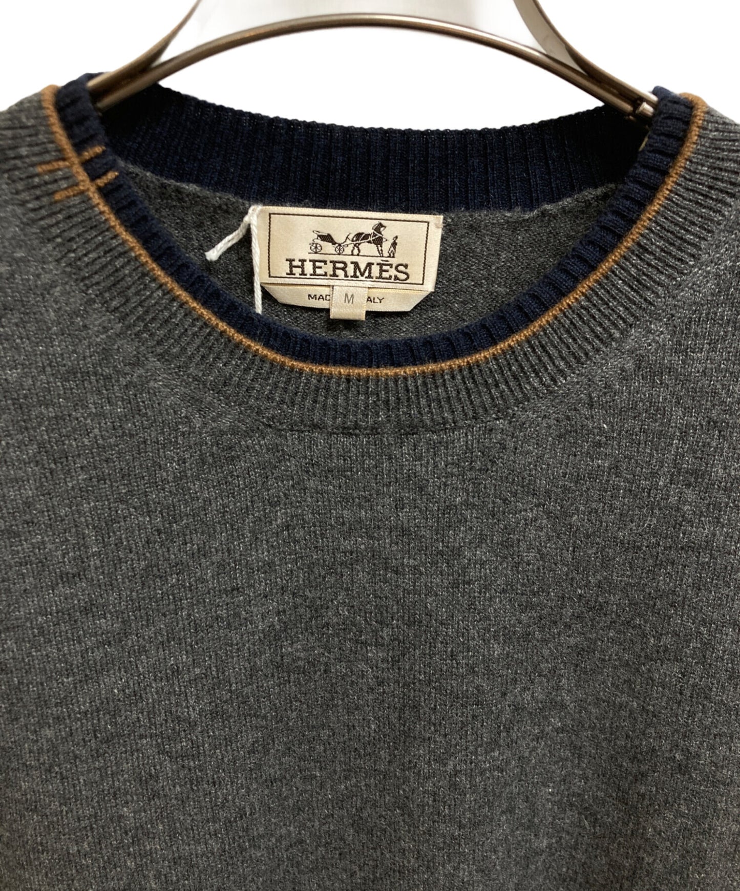 [Pre-owned] HERMES 23AW Round-neck knit cashmere signature H367135HA82ME