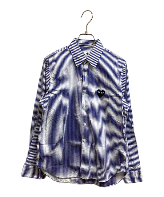 [Pre-owned] PLAY COMME des GARCONS STRIPED L/S SHIRT BLACK HEART AX-B018-051-1-4