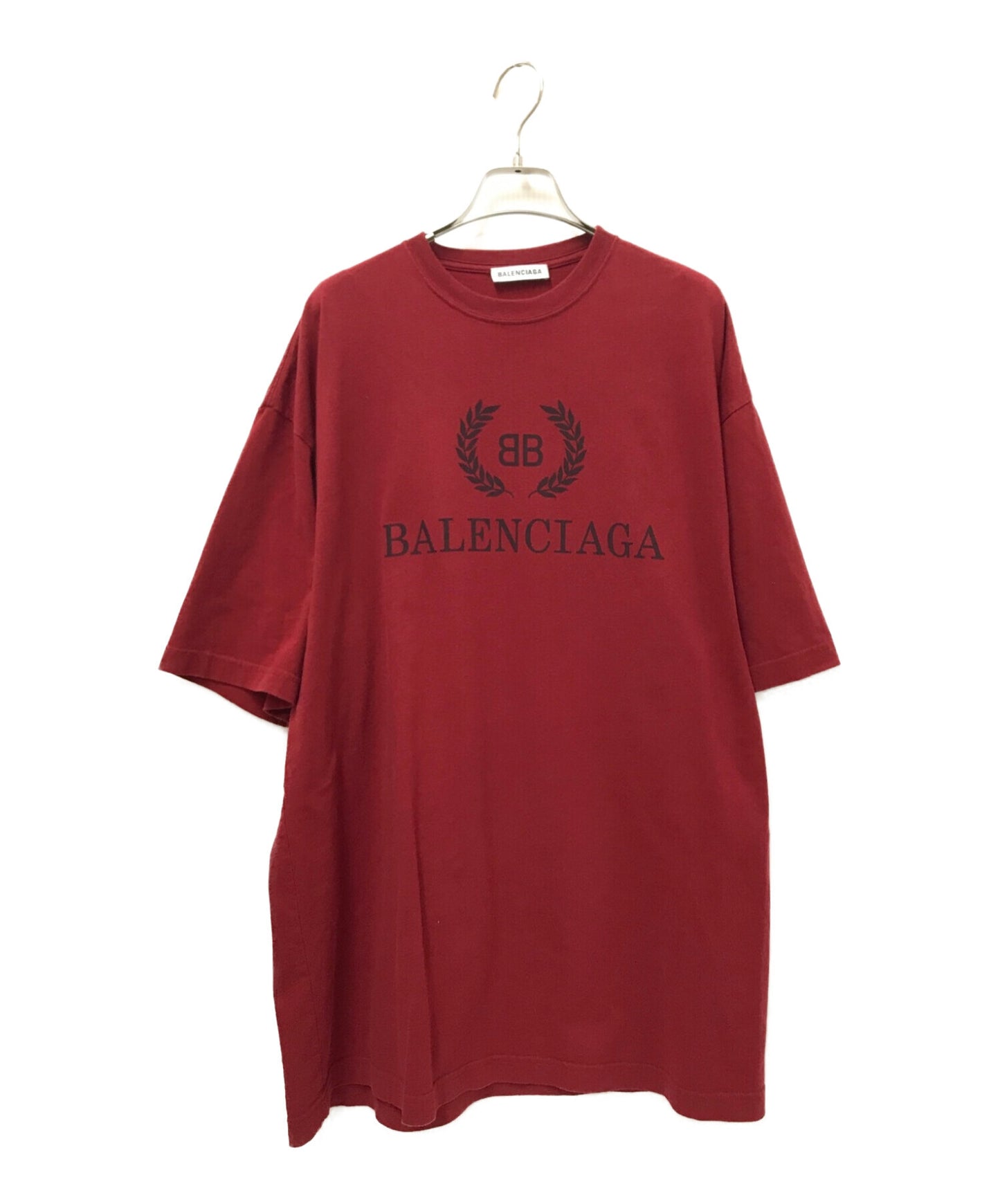 [Pre-owned] BALENCIAGA 19S/S Oversized BB Logo Crew Neck T-Shirt Cut & Sewn 556109
