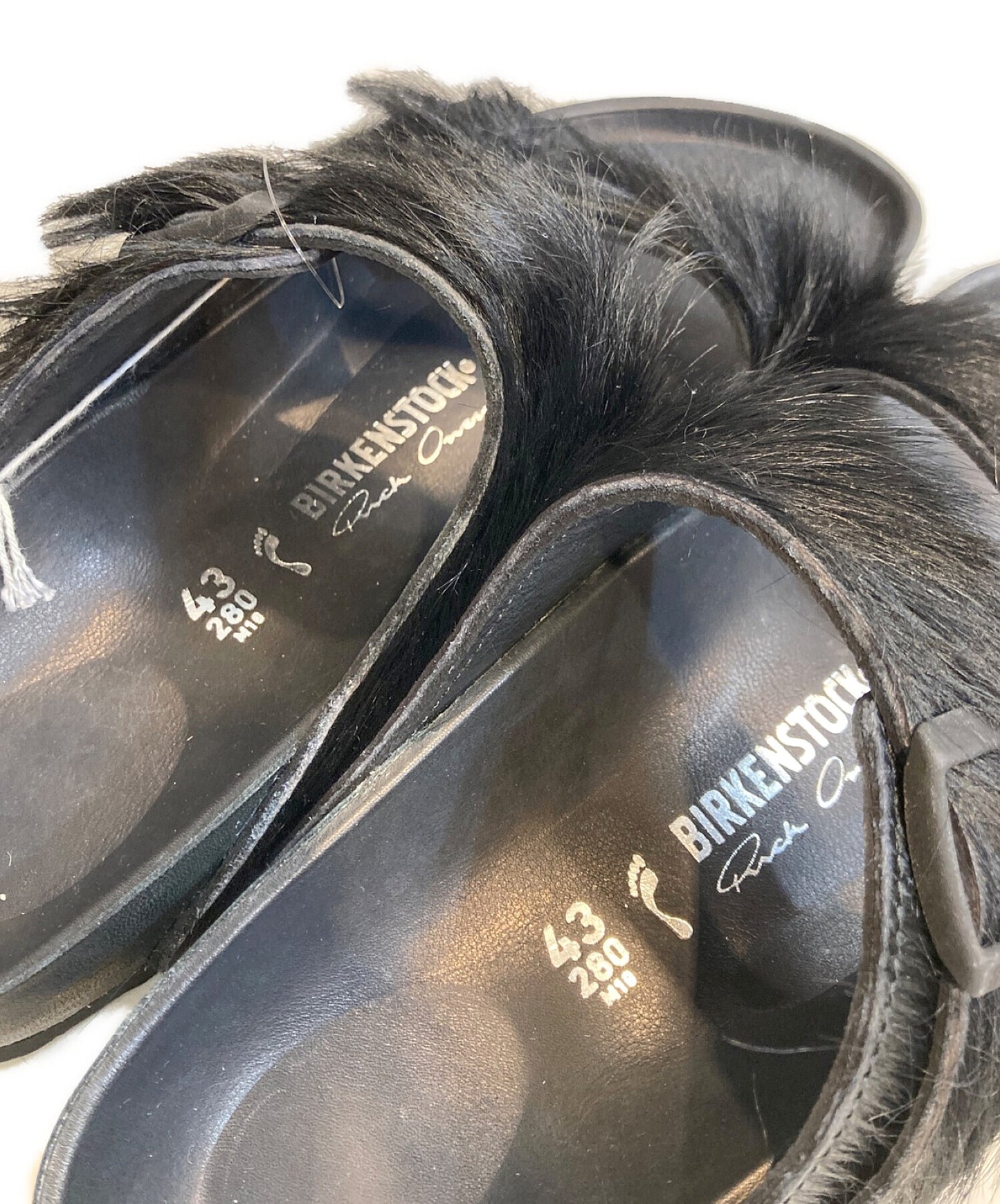 [Pre-owned] RICK OWENS Arizona Extra Halaco Shaggy Collaboration Fur Sandals Popularity BM18S5898FUR