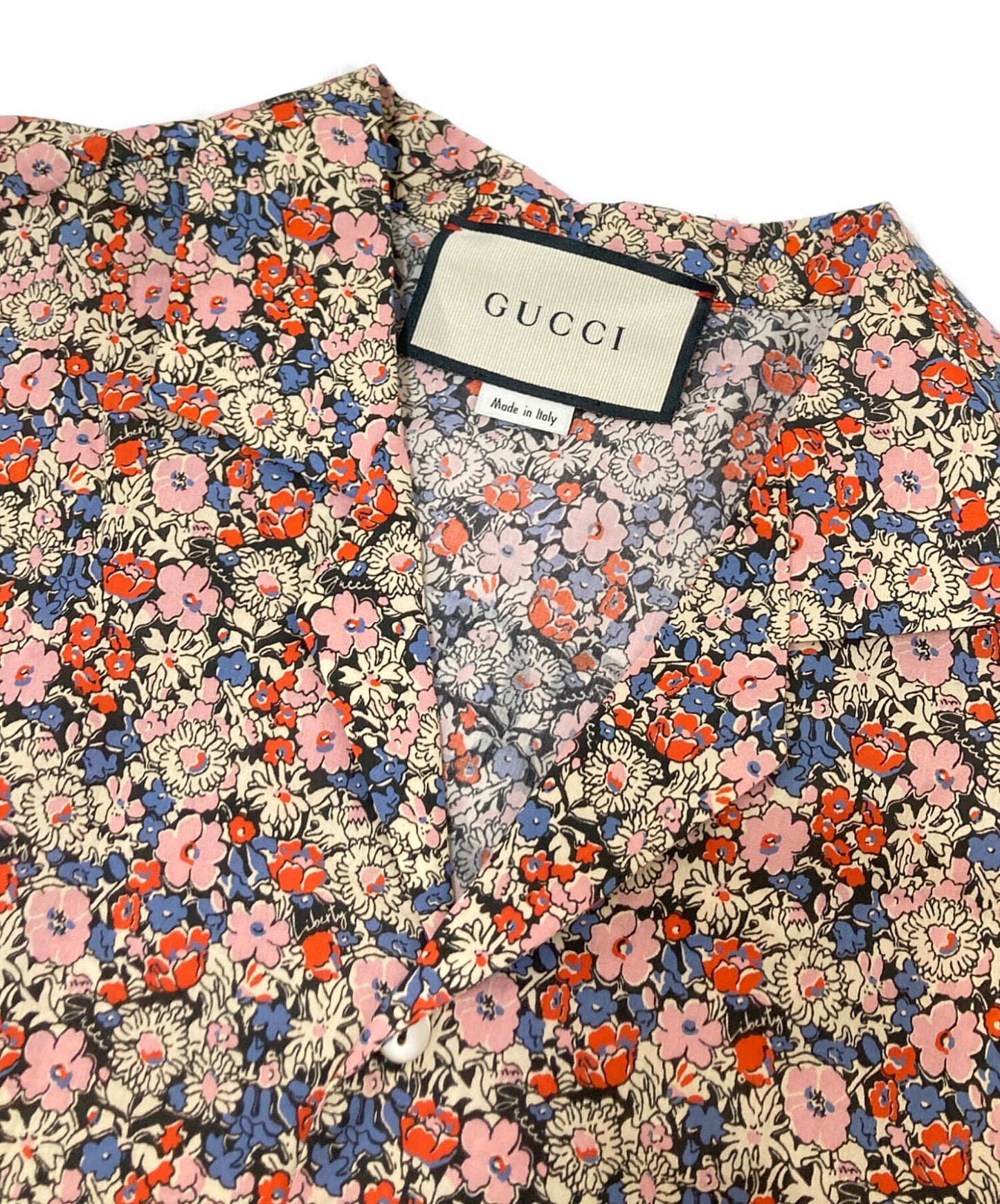 [Pre-owned] GUCCI Floral bowling short sleeve shirt 636407 ZAFKZ