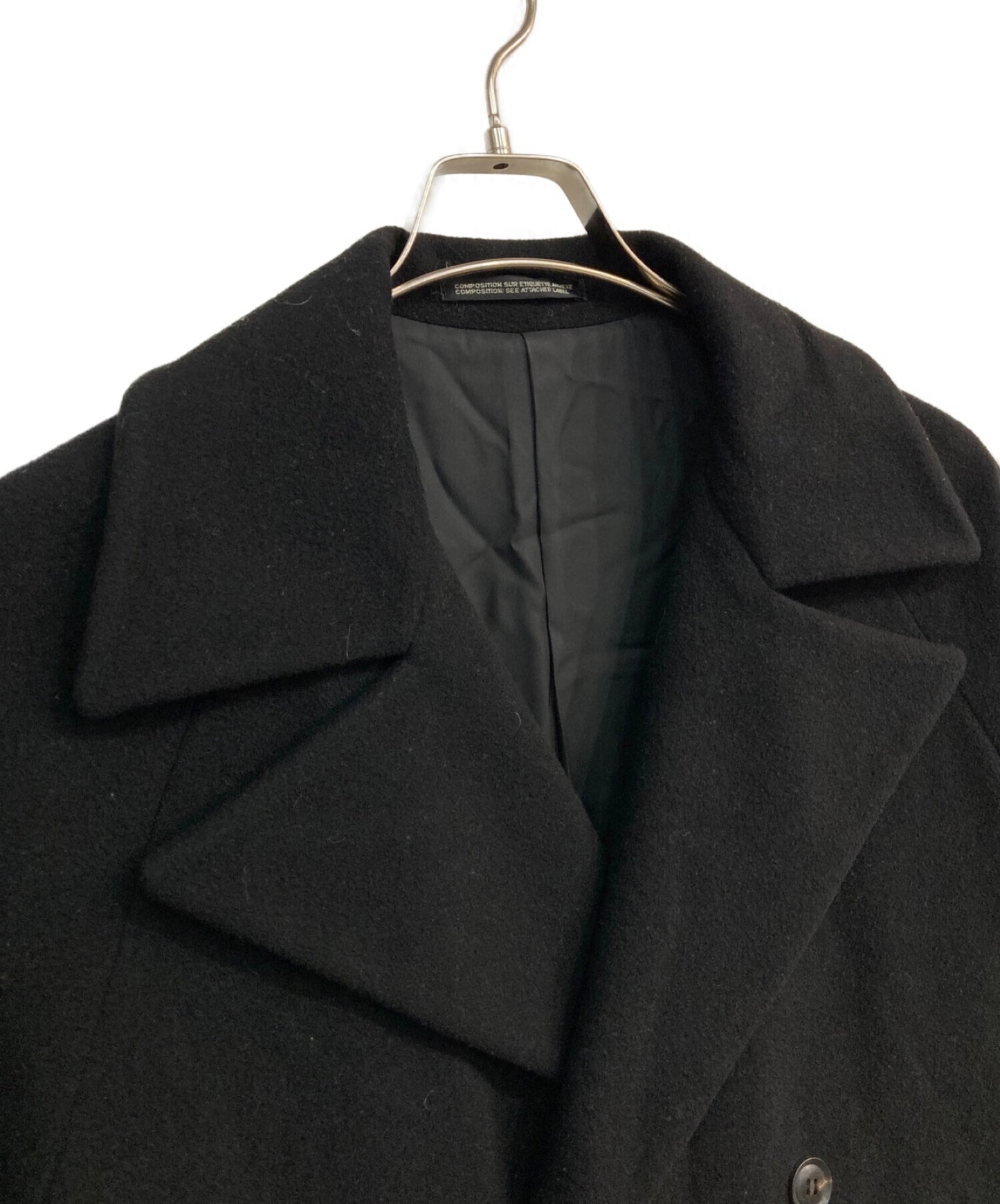[Pre-owned] yohji yamamoto+noir Angora blend double long coat NV-C07-108 black NV-C07-108
