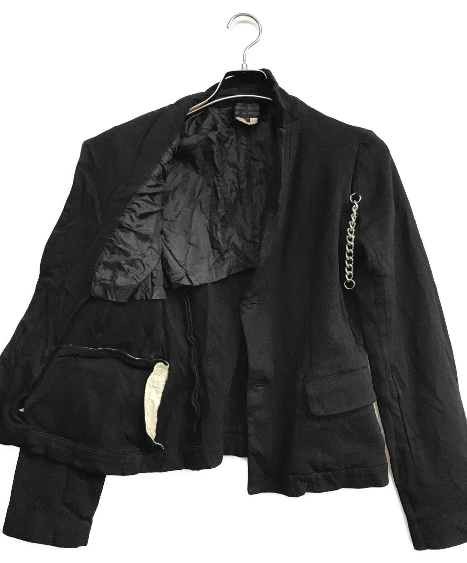 [Pre-owned] COMME des GARCONS COMME des GARCONS Chain decoration stand  collar jacket RB-J024 AD2008 poly shrink-wrap black RB-J024