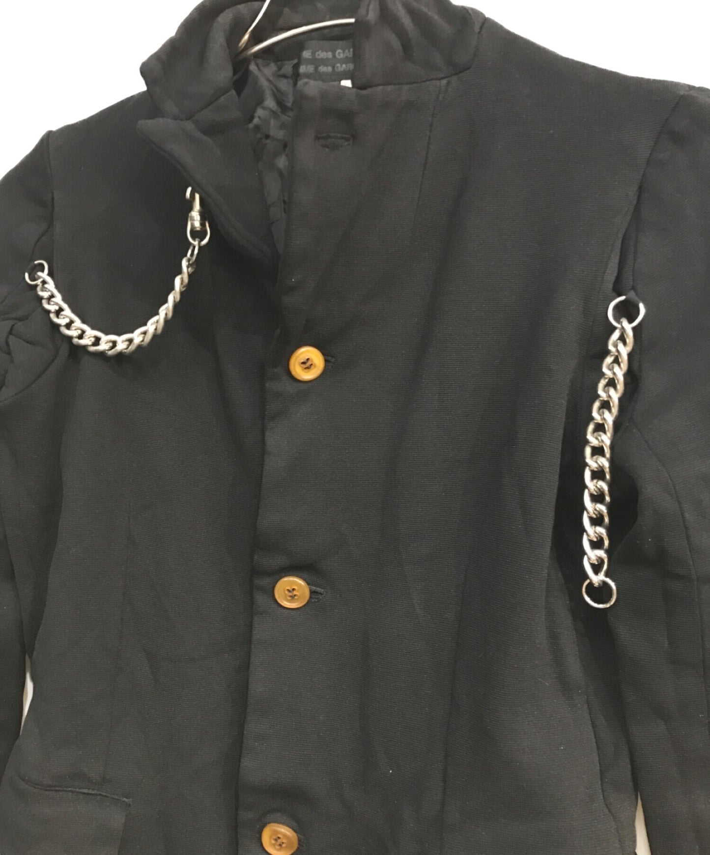 [Pre-owned] COMME des GARCONS COMME des GARCONS Chain decoration stand collar jacket RB-J024 AD2008 poly shrink-wrap black RB-J024