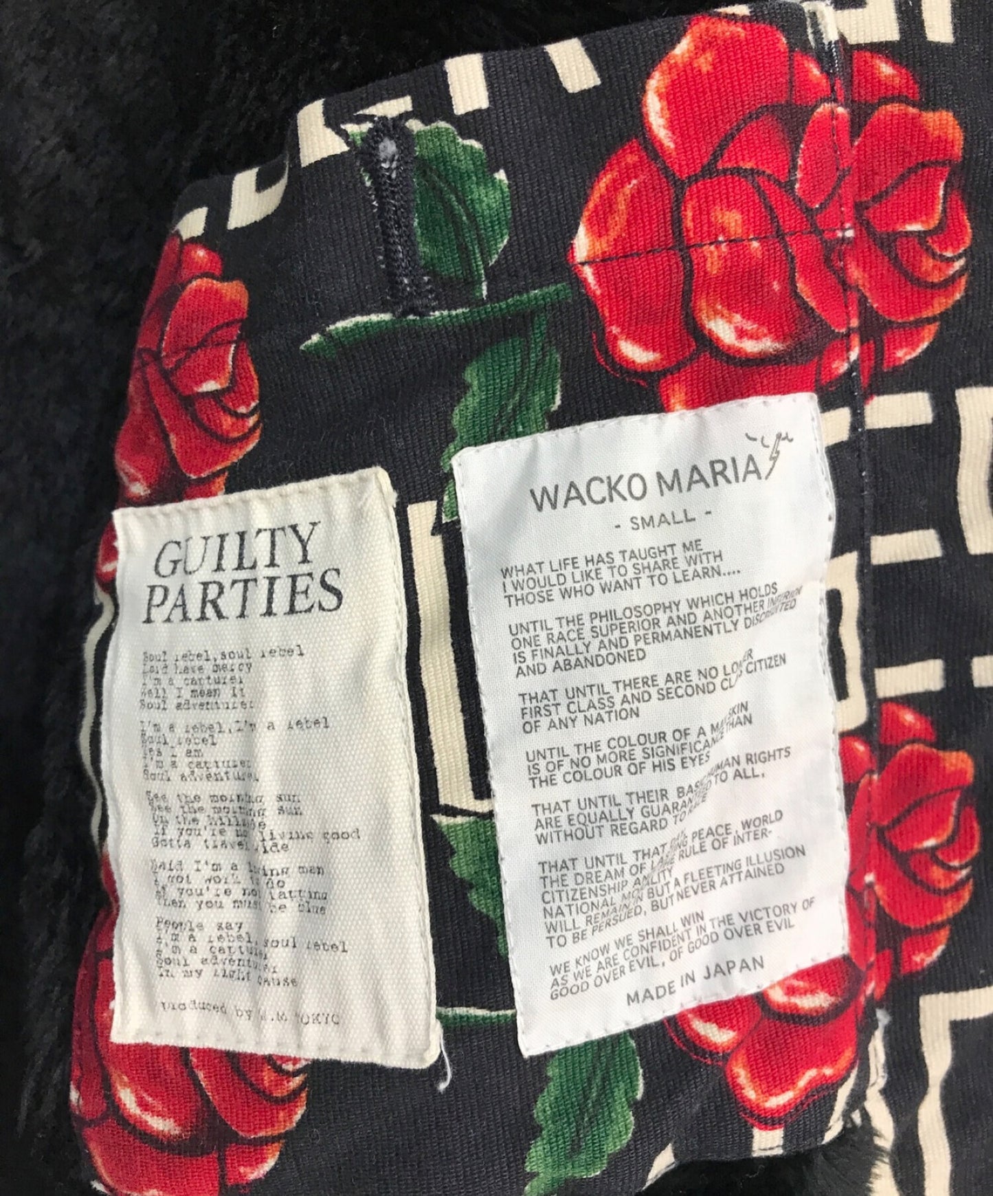 [Pre-owned] WACKO MARIA Rose Print N-1 Deck Jacket, Total Black