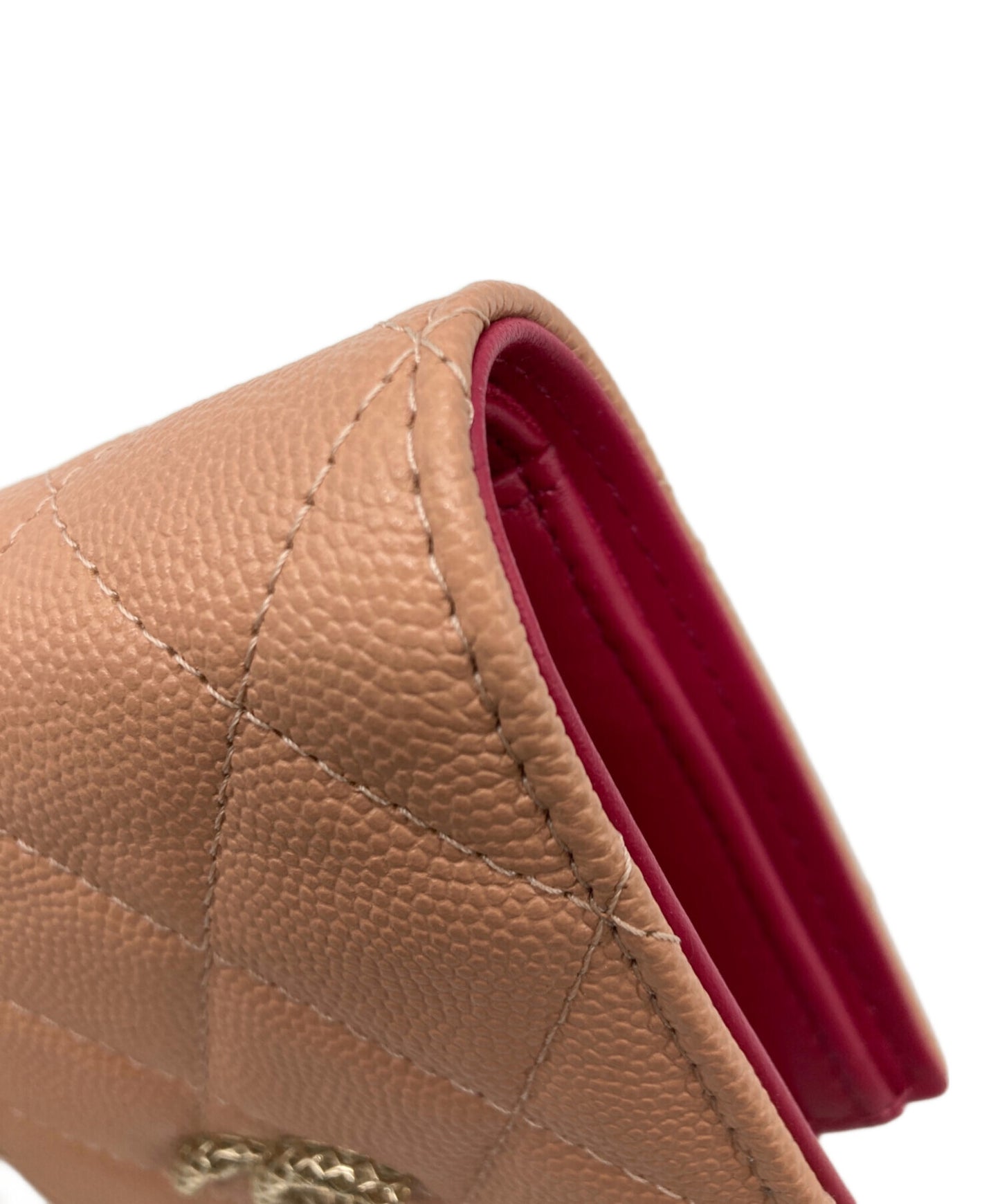 [Pre-owned] CHANEL Matelassé Coco mark small wallet AP3185.