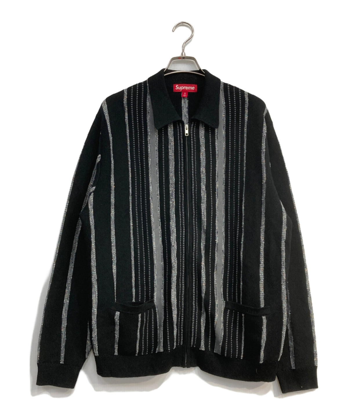 [Pre-owned] SUPREME Speckle Stripe Zip-Up Cardigan