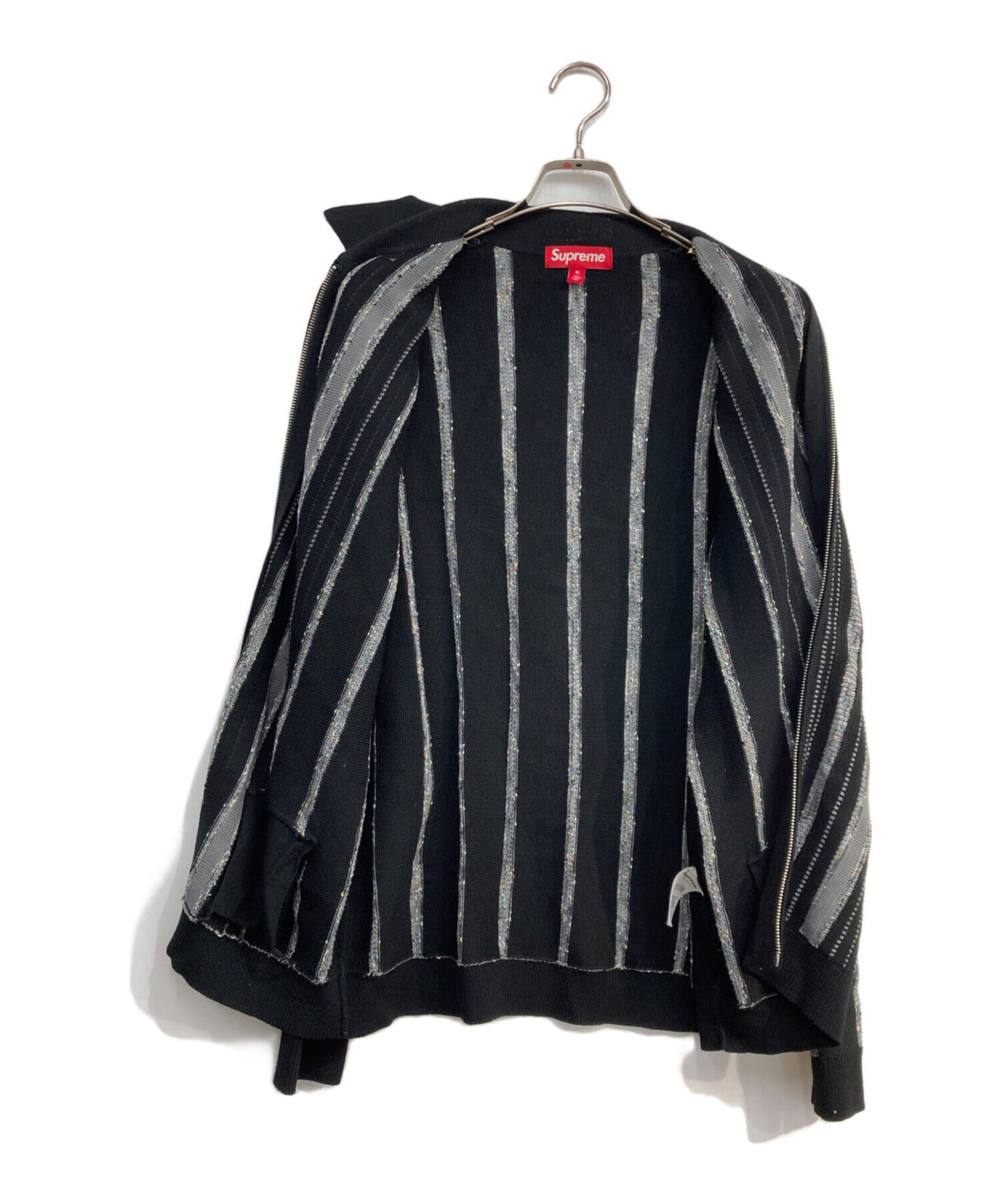 [Pre-owned] SUPREME Speckle Stripe Zip-Up Cardigan
