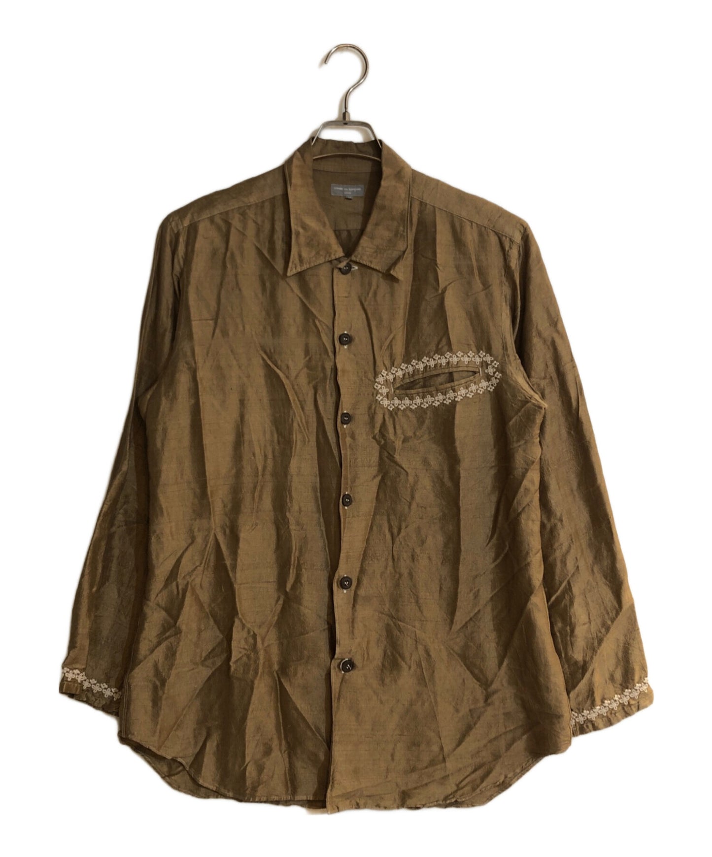 [Pre-owned] COMME des GARCONS HOMME Embroidered Silk Sleeping Shirt HI-B017 AD2002