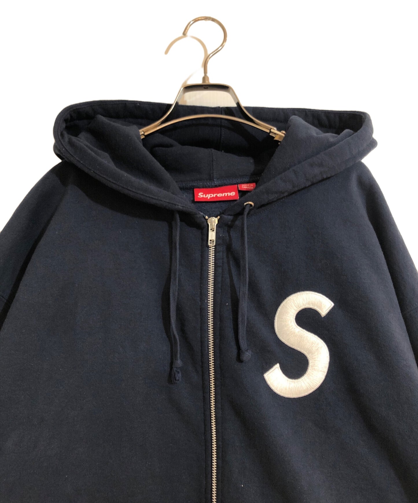 [Pre-owned] SUPREME s logo zip up hooded sweatshirt