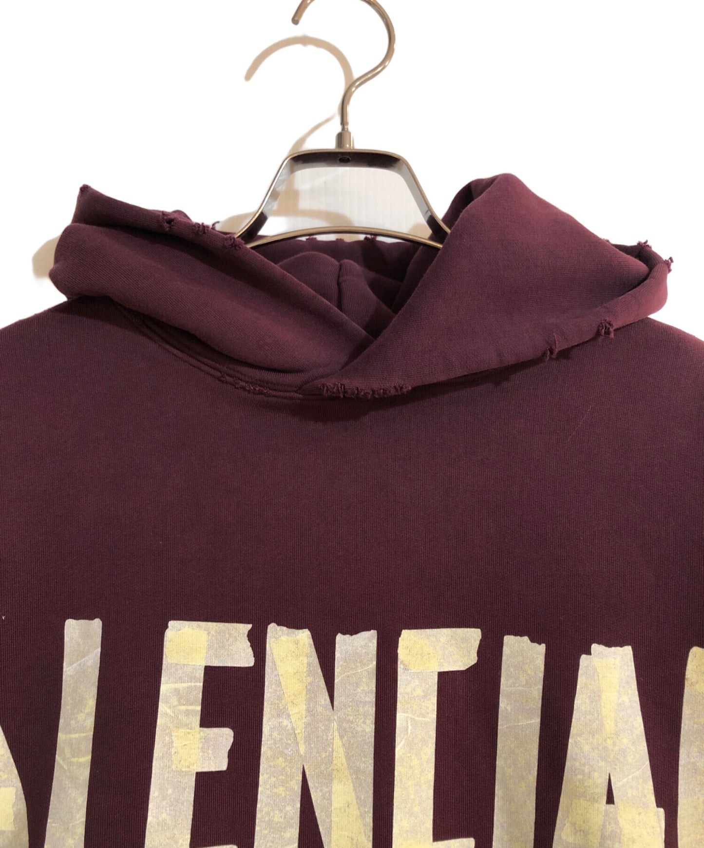 [Pre-owned] BALENCIAGA Ripped Pocket Hoodie/Tape Logo Hoodie Hoodie Vintage finish 744441 tqva9