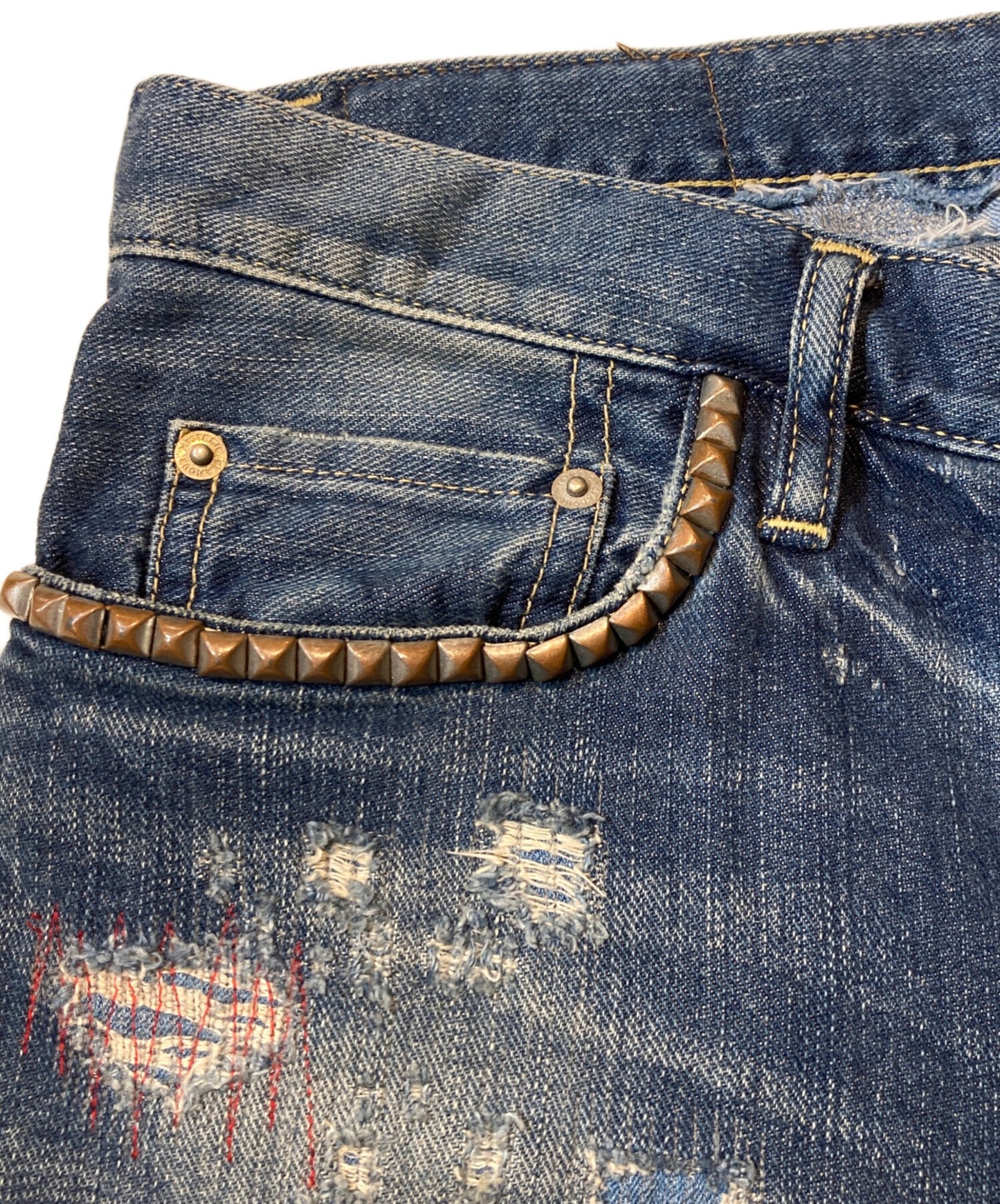 [Pre-owned] Hysteric Glamour SP processed damaged denim pants 0124AP03