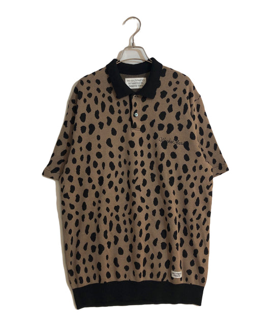 [Pre-owned] WACKO MARIA LEOPARD JACQUARD KNIT POLO SHIRT