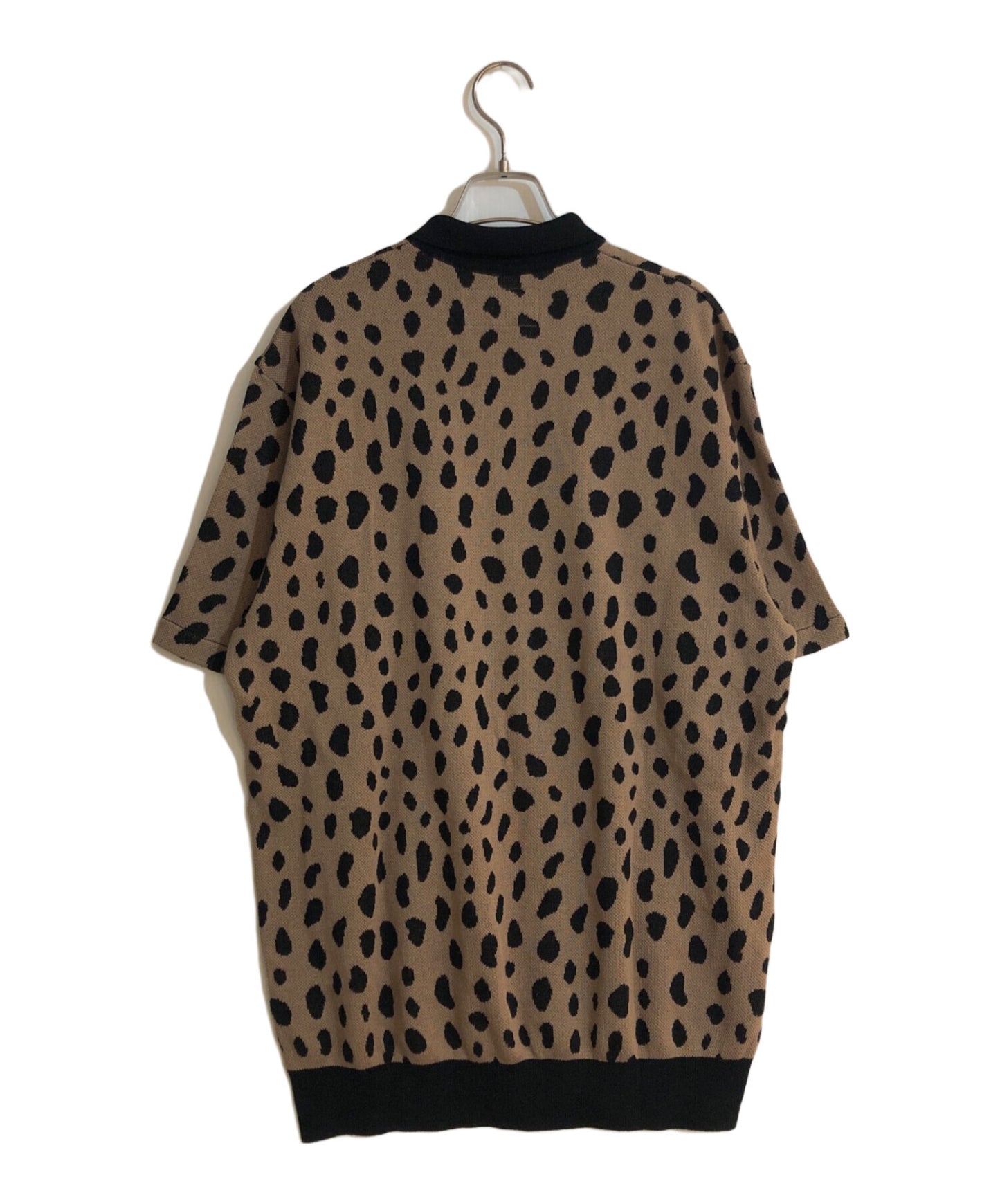 [Pre-owned] WACKO MARIA LEOPARD JACQUARD KNIT POLO SHIRT