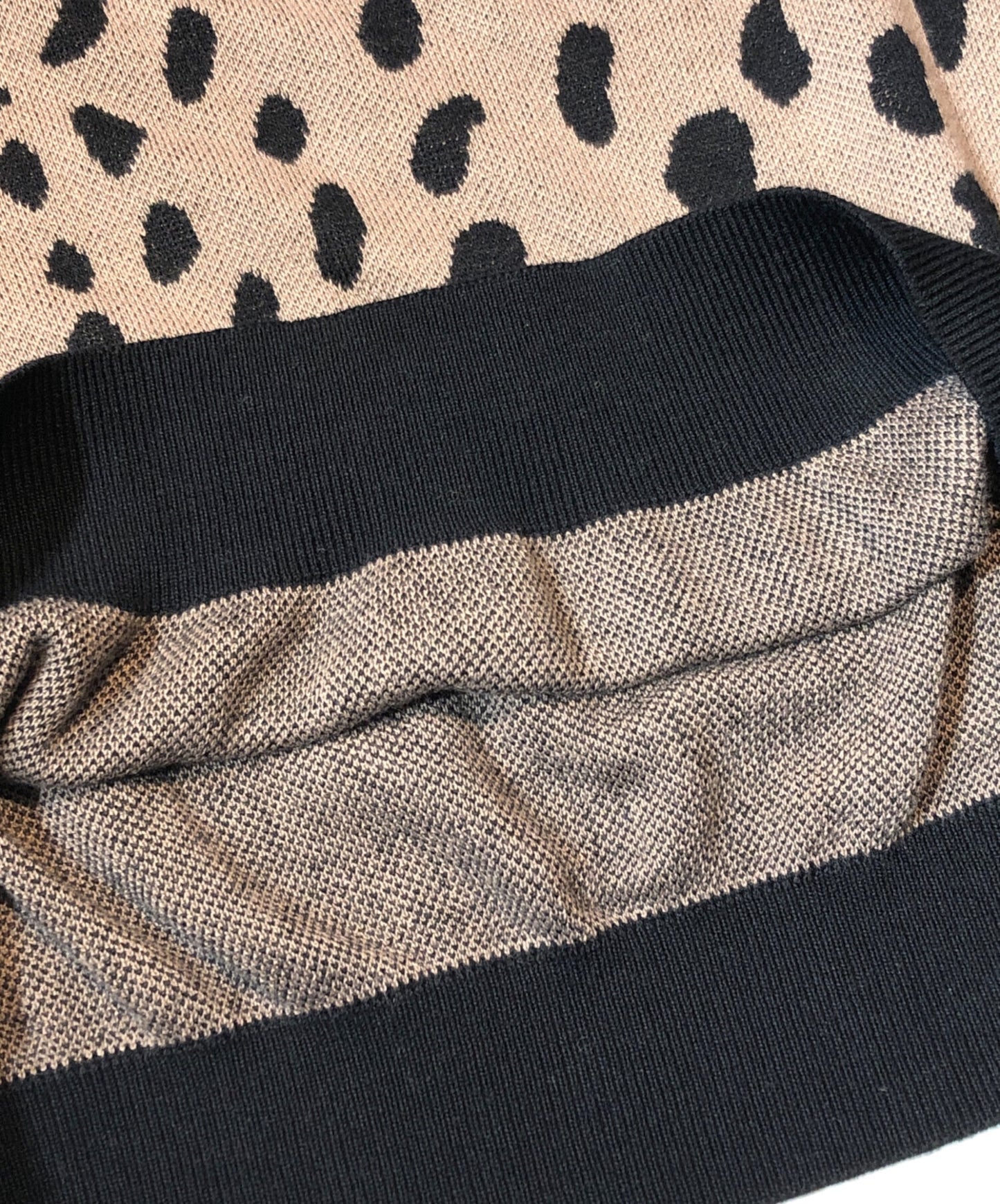 [Pre-owned] WACKO MARIA LEOPARD JACQUARD KNIT POLO SHIRT