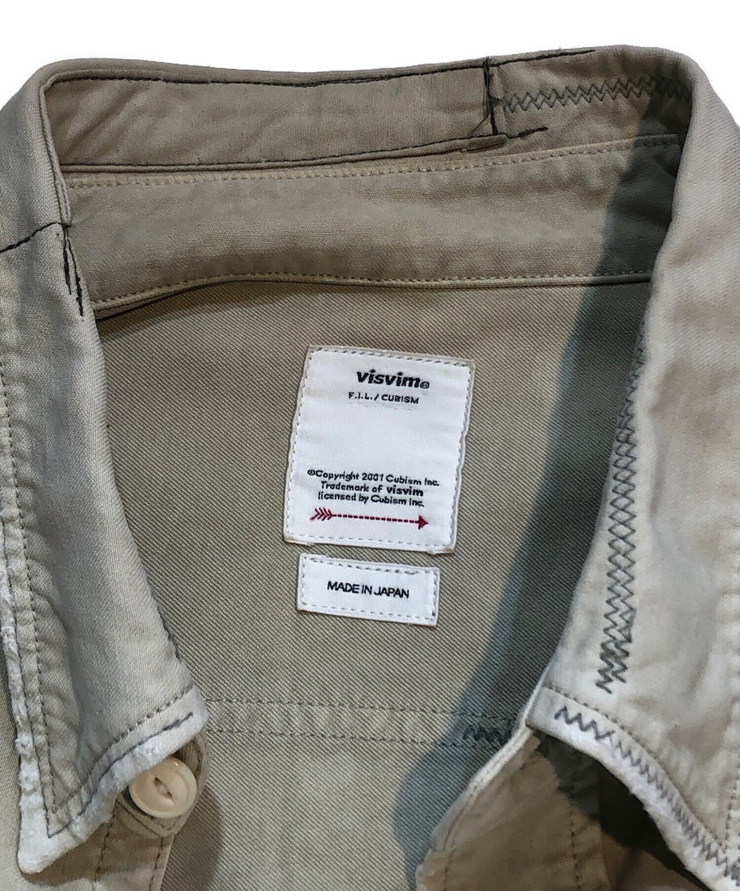 [Pre-owned] VISVIM grand river L/S crash khaki/grand river long sleeve crash shirt 0120205011009
