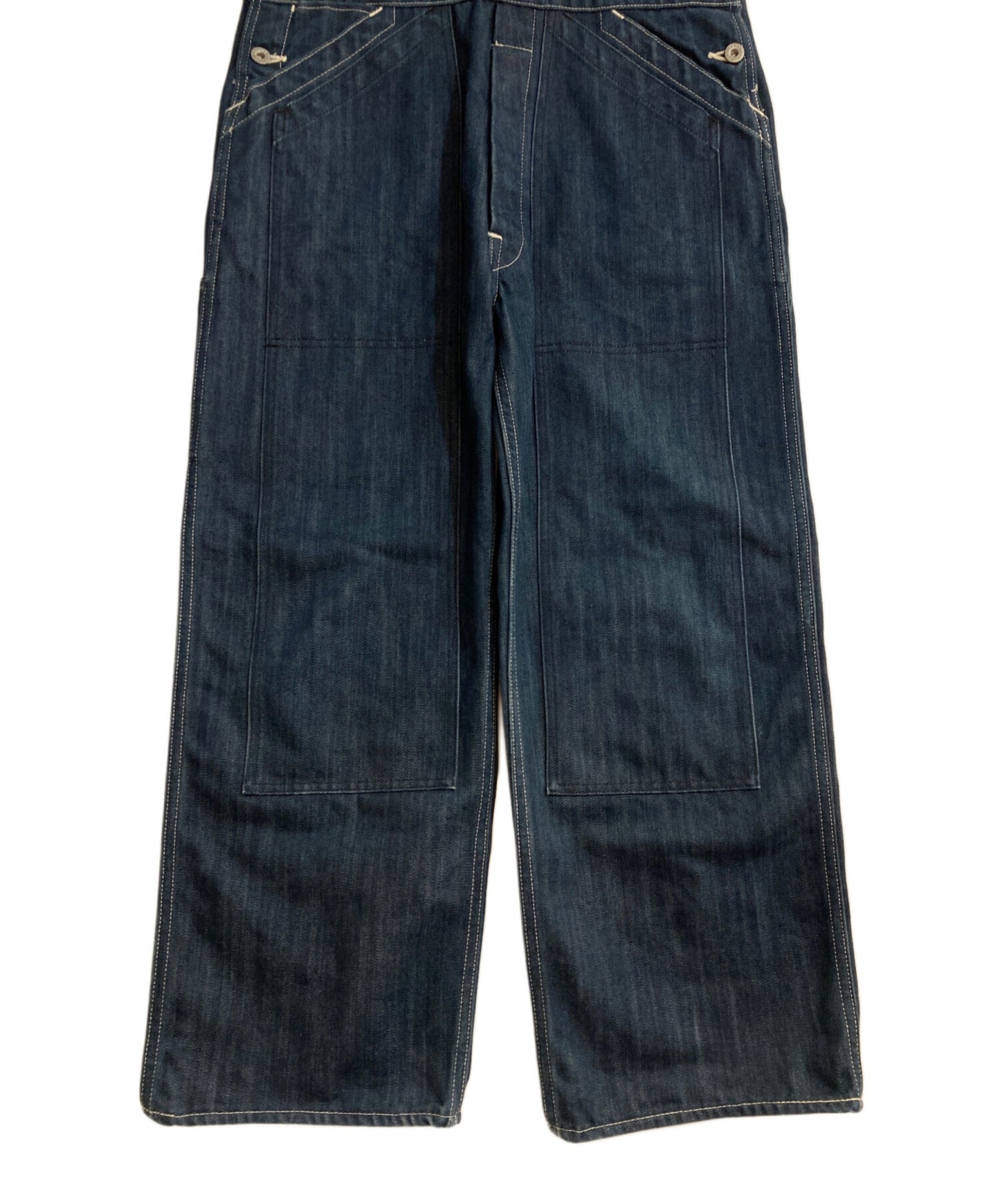 [Pre-owned] EVISU Red Seagull Denim Double Knee Overalls