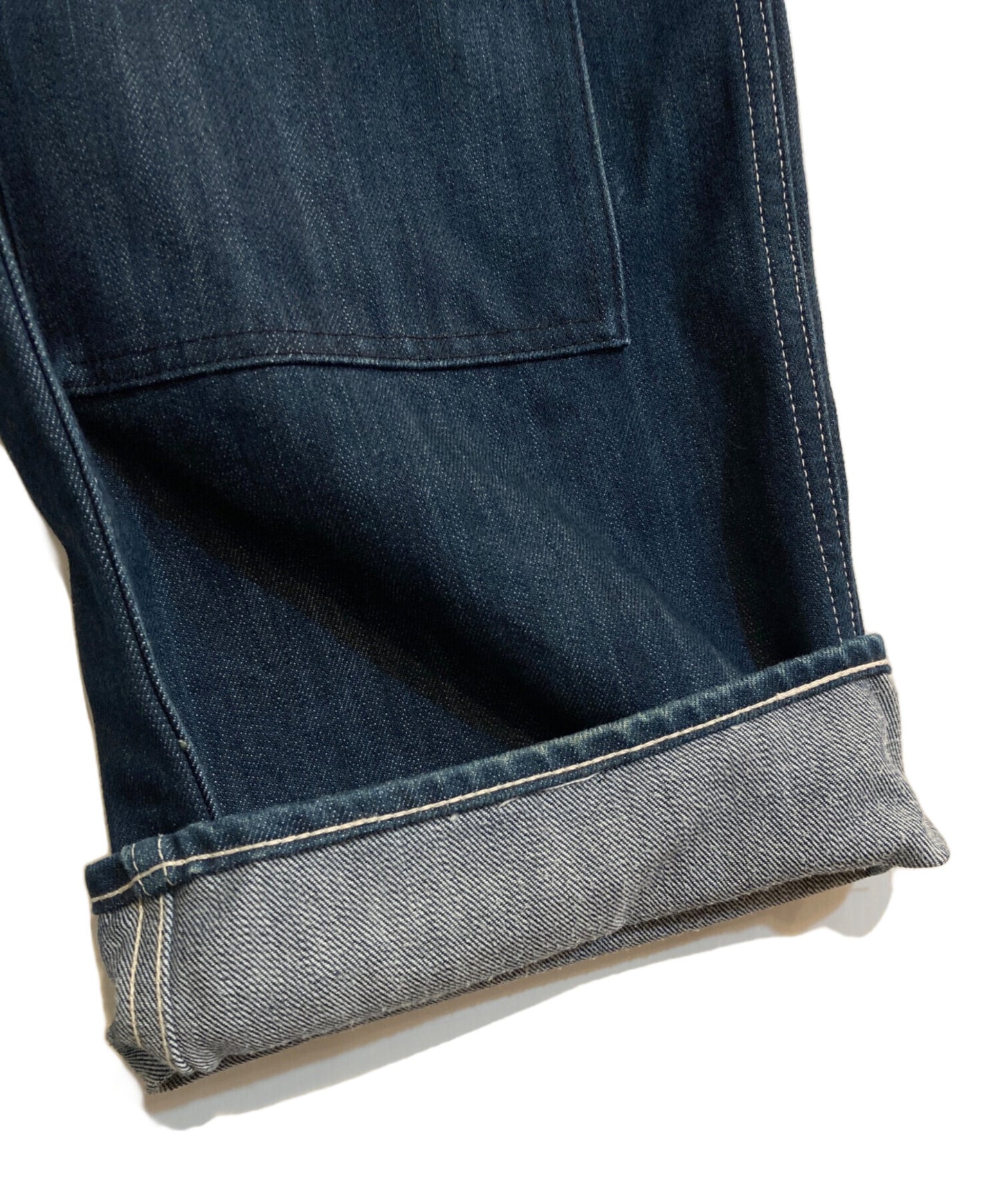 [Pre-owned] EVISU Red Seagull Denim Double Knee Overalls