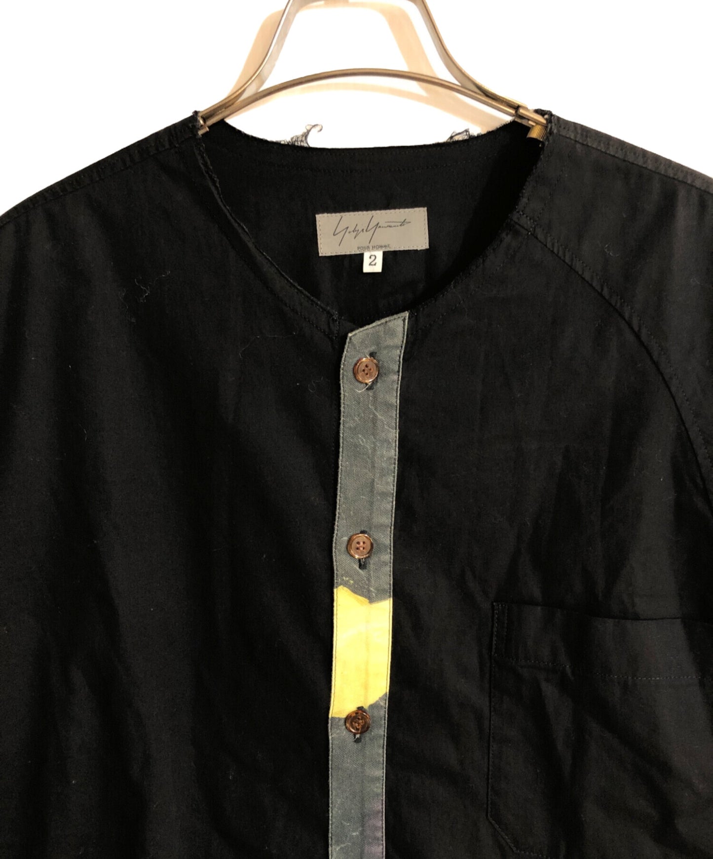 [Pre-owned] Yohji Yamamoto pour homme 16SS collarless shirt HO-B43-036