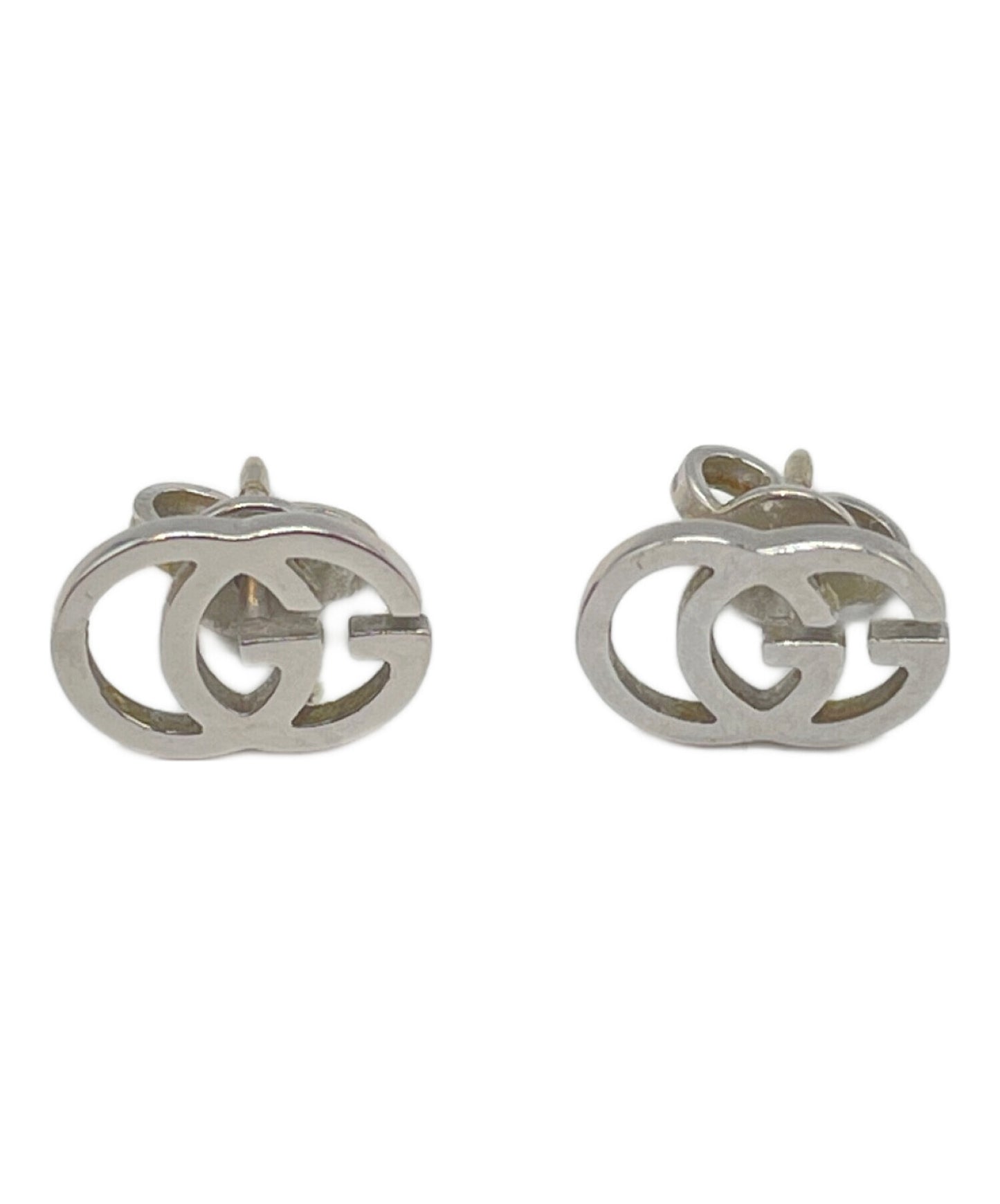[Pre-owned] GUCCI WG double GG earrings Au750 2.0g