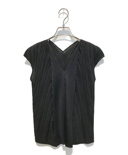 [Pre-owned] PLEATS PLEASE V-neck sleeveless pleated cut and sew PP61-JK226 PP61-JK226