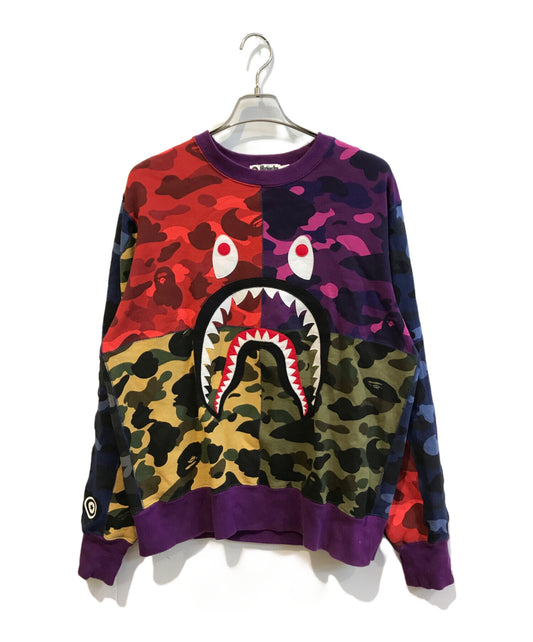 [Pre-owned] A BATHING APE MIXCAMO SHARK CRAZYWIDE SWEAT 001SWF301006X