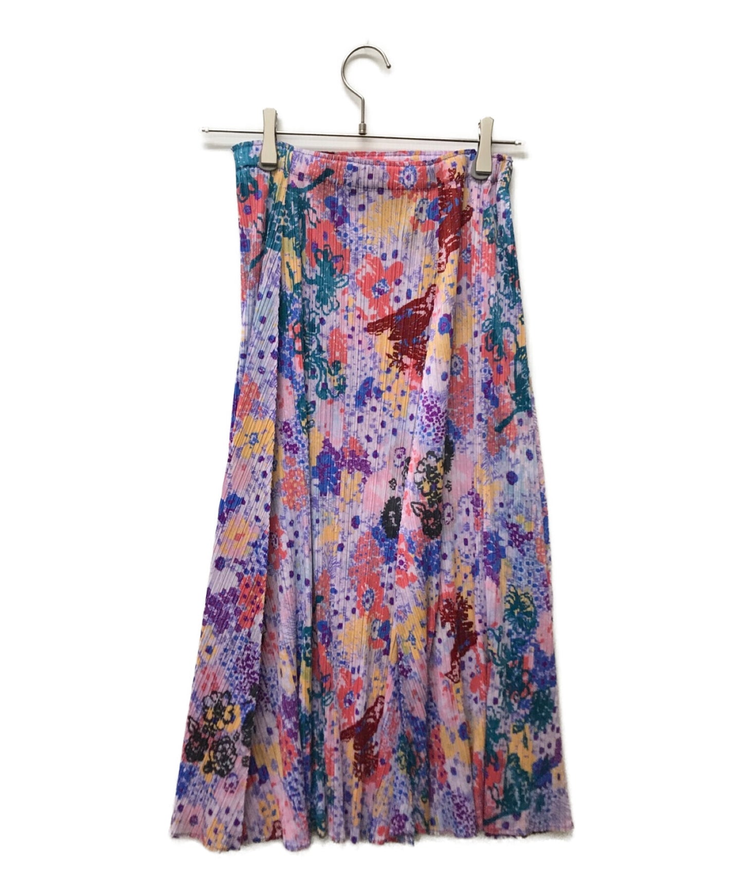 [Pre-owned] PLEATS PLEASE Collabo Flower and Bird Design Pleated Long Skirt PP81-JG845