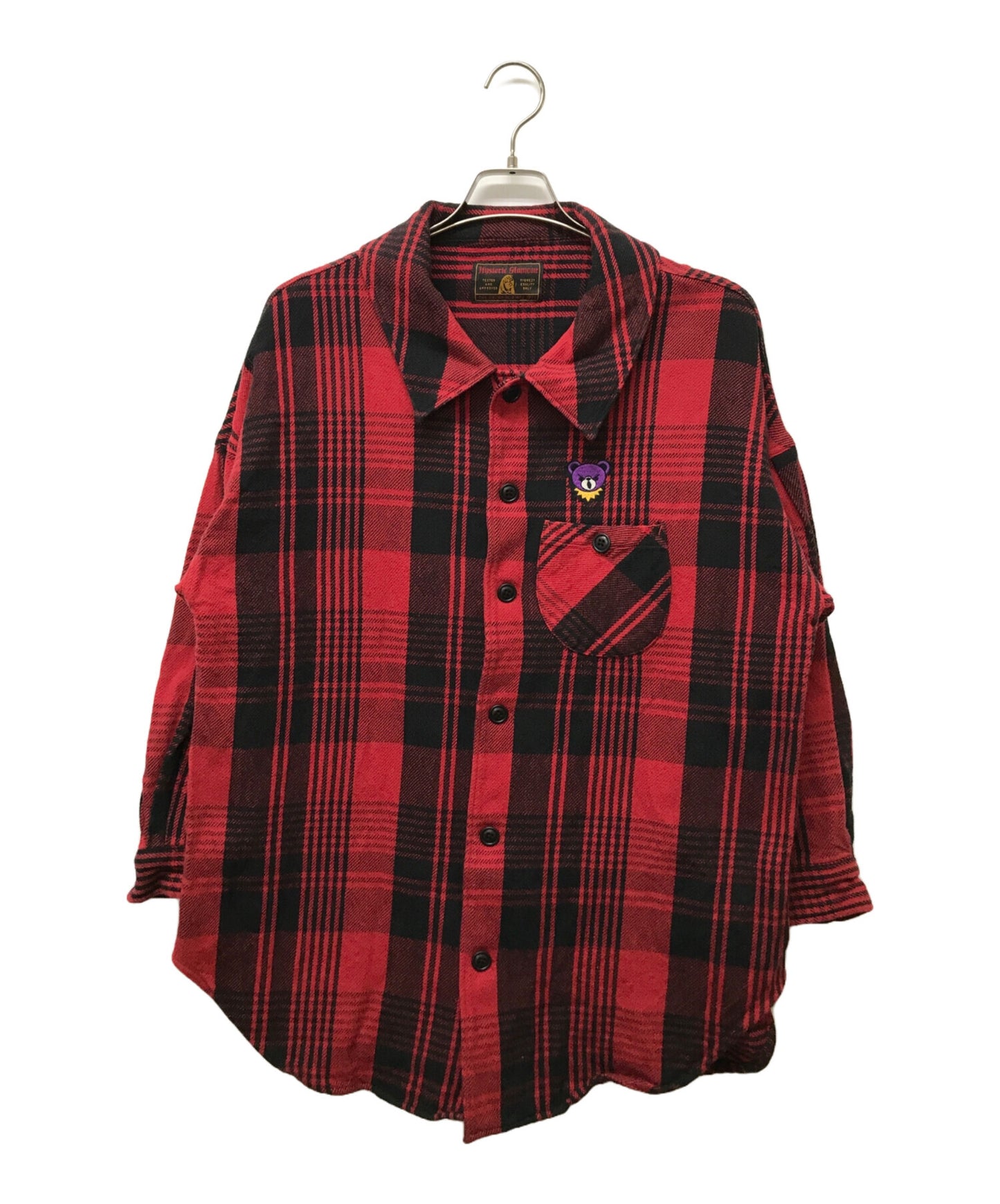 [Pre-owned] Hysteric Glamour HYS DEAD BEAR embroidered flannel shirt 01193AH02