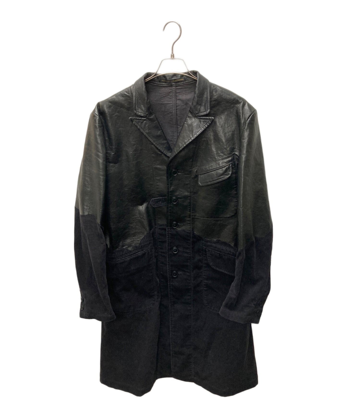 [Pre-owned] Yohji Yamamoto pour homme Leather and Corduroy Chester Coat HY-J73-705