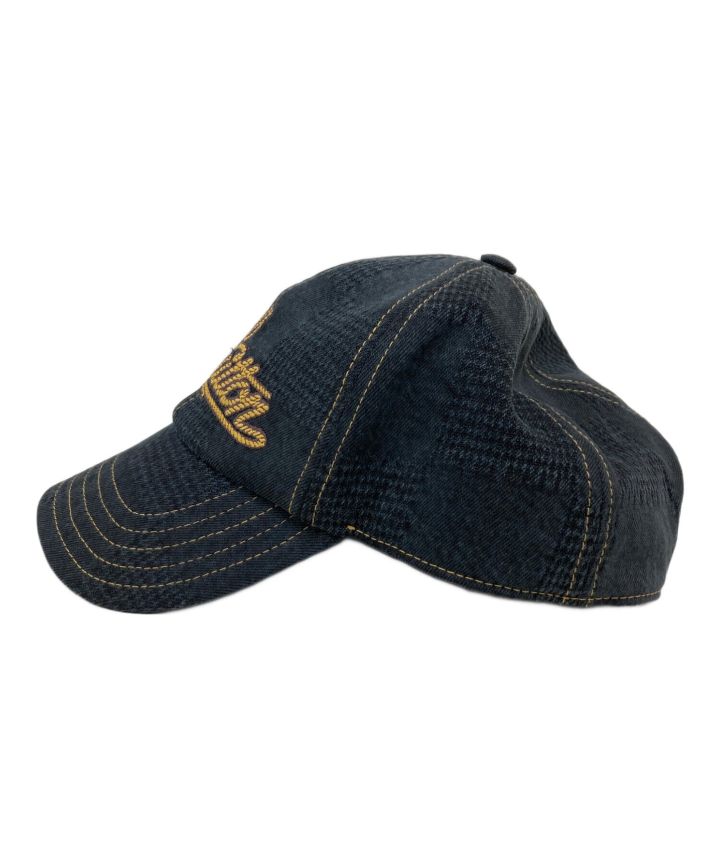 [Pre-owned] LOUIS VUITTON Damier/Black denim cap M7722L