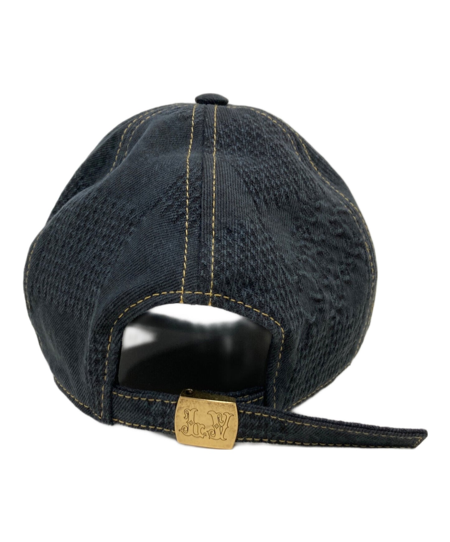 [Pre-owned] LOUIS VUITTON Damier/Black denim cap M7722L
