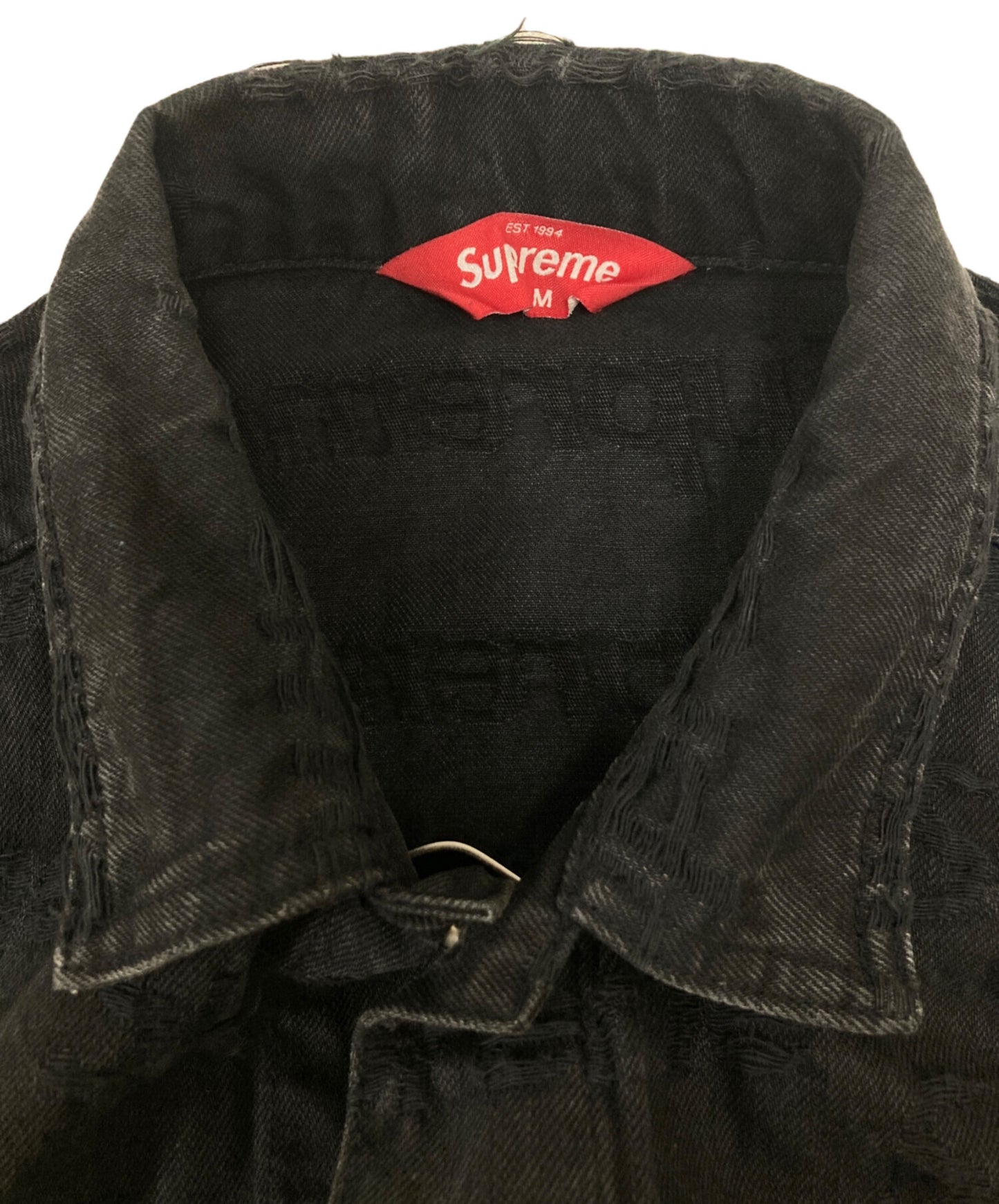 [Pre-owned] SUPREME Frayed Logos Denim Trucker Jacket