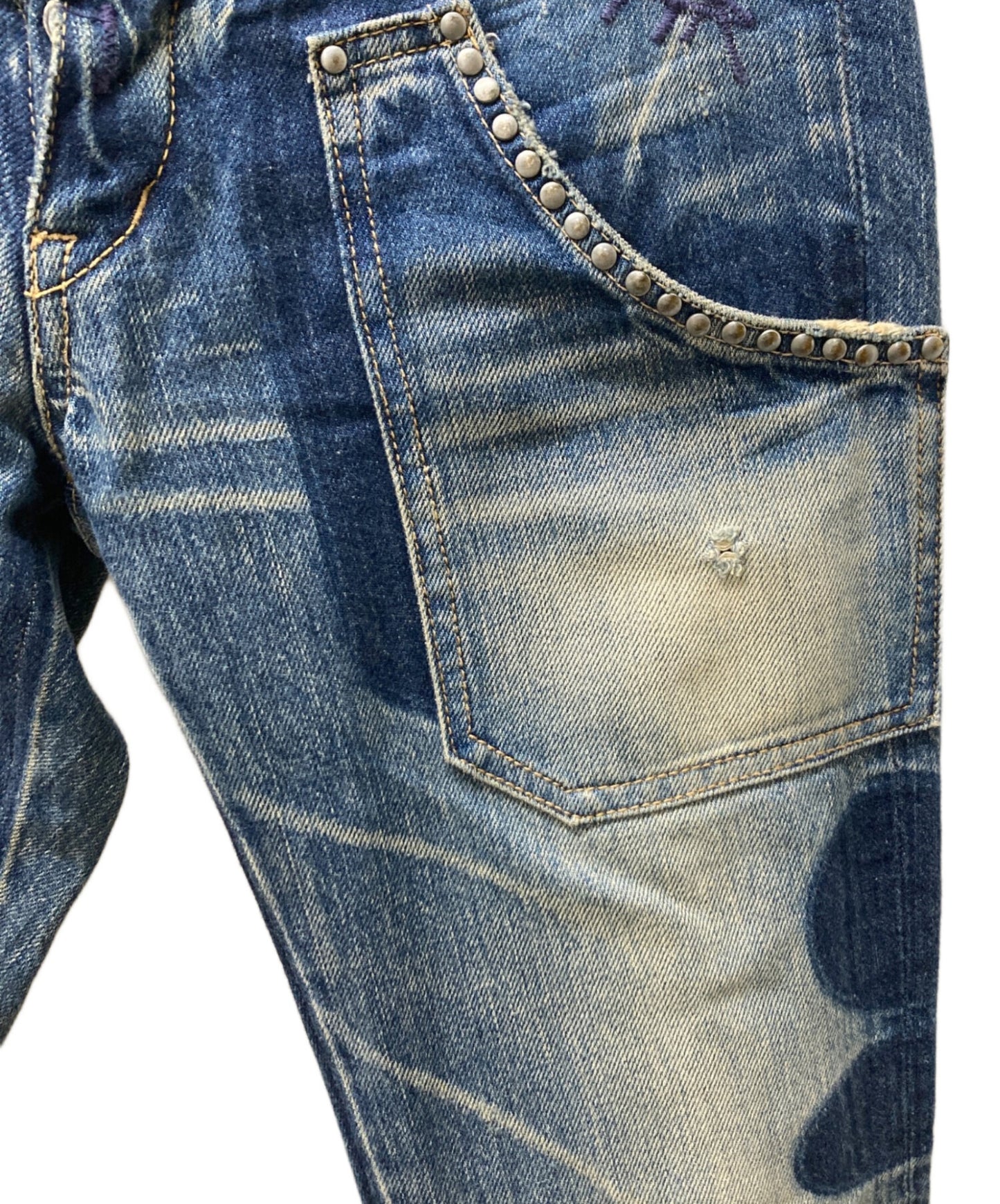 [Pre-owned] Hysteric Glamour Damaged Denim Pants/Skinny Denim Pants 2AP-5351