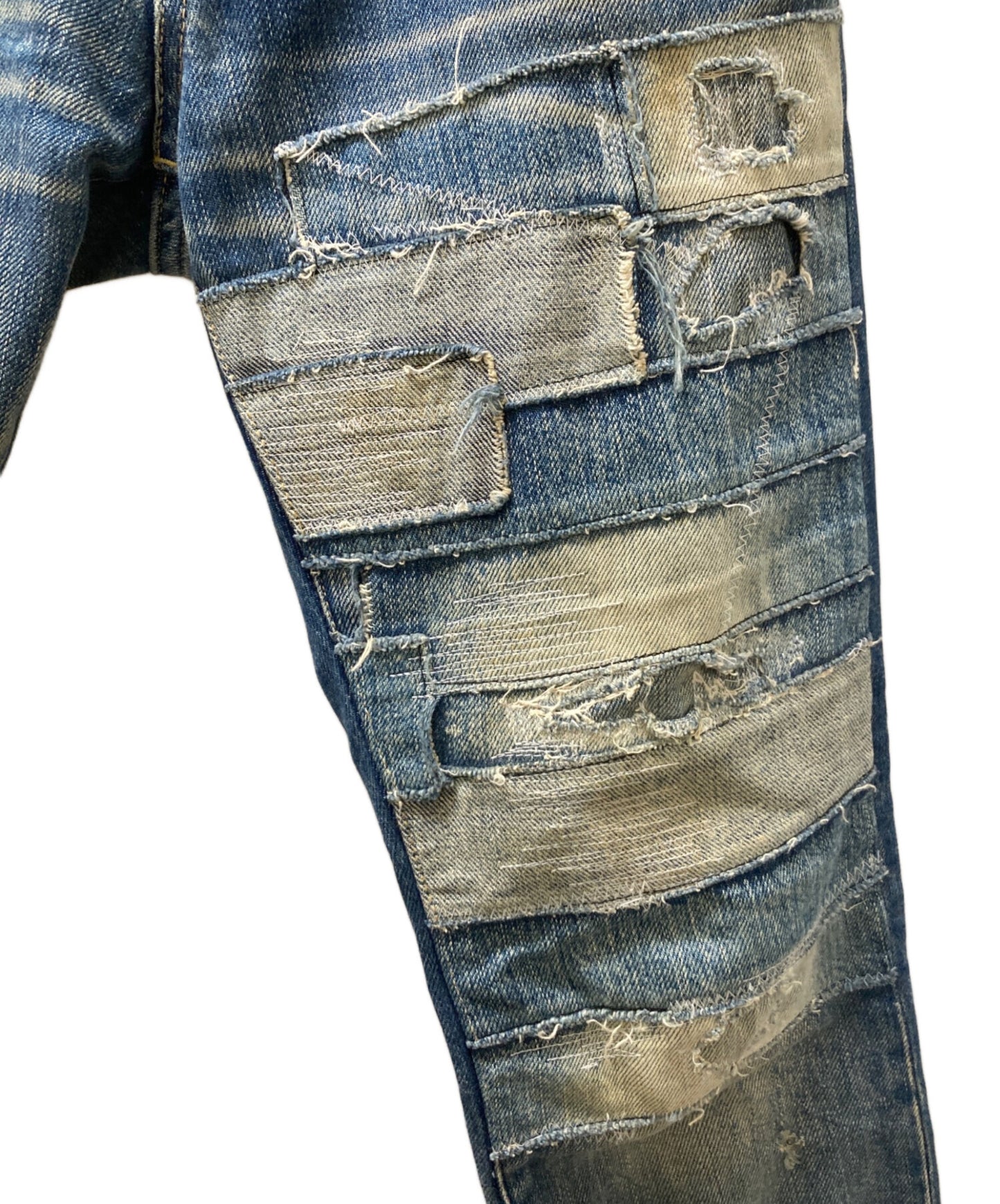 [Pre-owned] Hysteric Glamour Damaged studded denim pants / Skinny denim pants 0101AP04