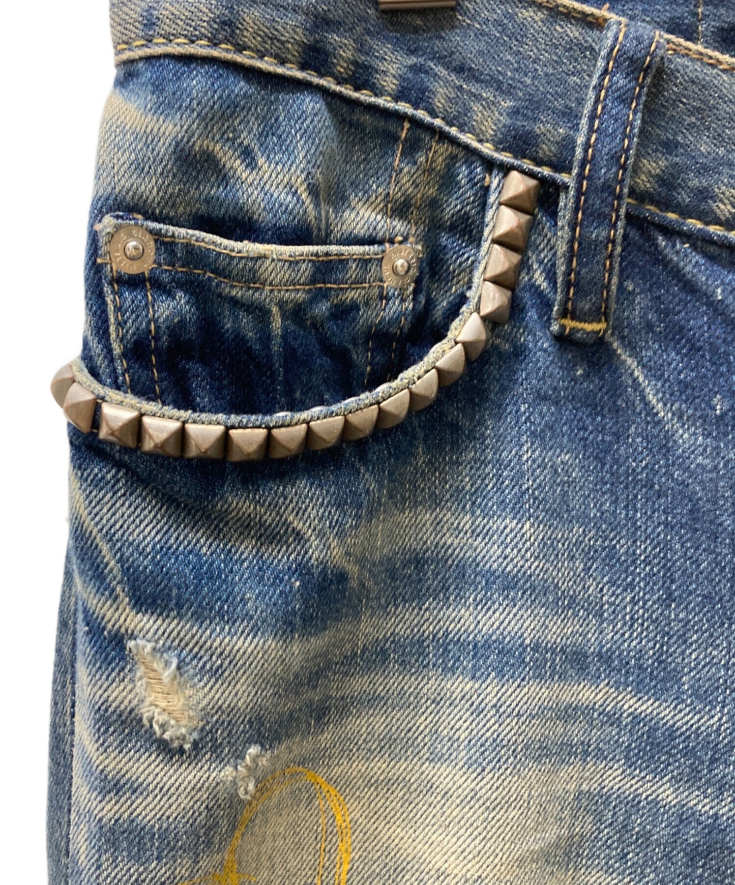 [Pre-owned] Hysteric Glamour Studded denim pants / Skinny denim pants