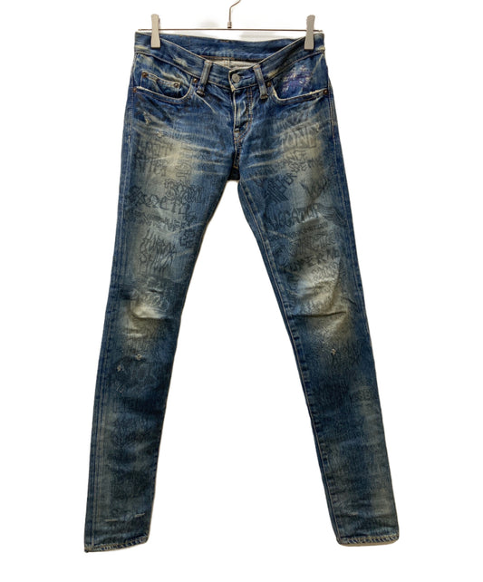 [Pre-owned] Hysteric Glamour Painted Denim Pants/Skinny Denim Pants