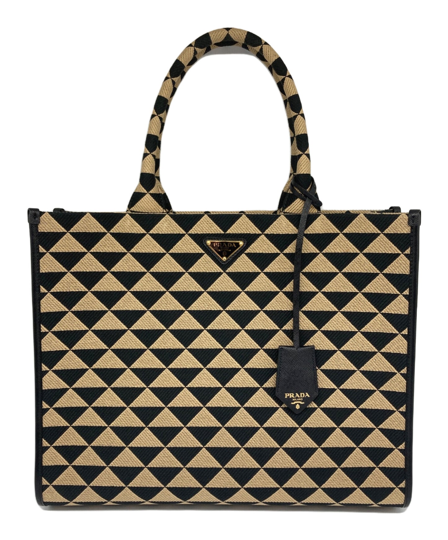 [Pre-owned] PRADA Symbole Embroidered Tote Bag 2VG099