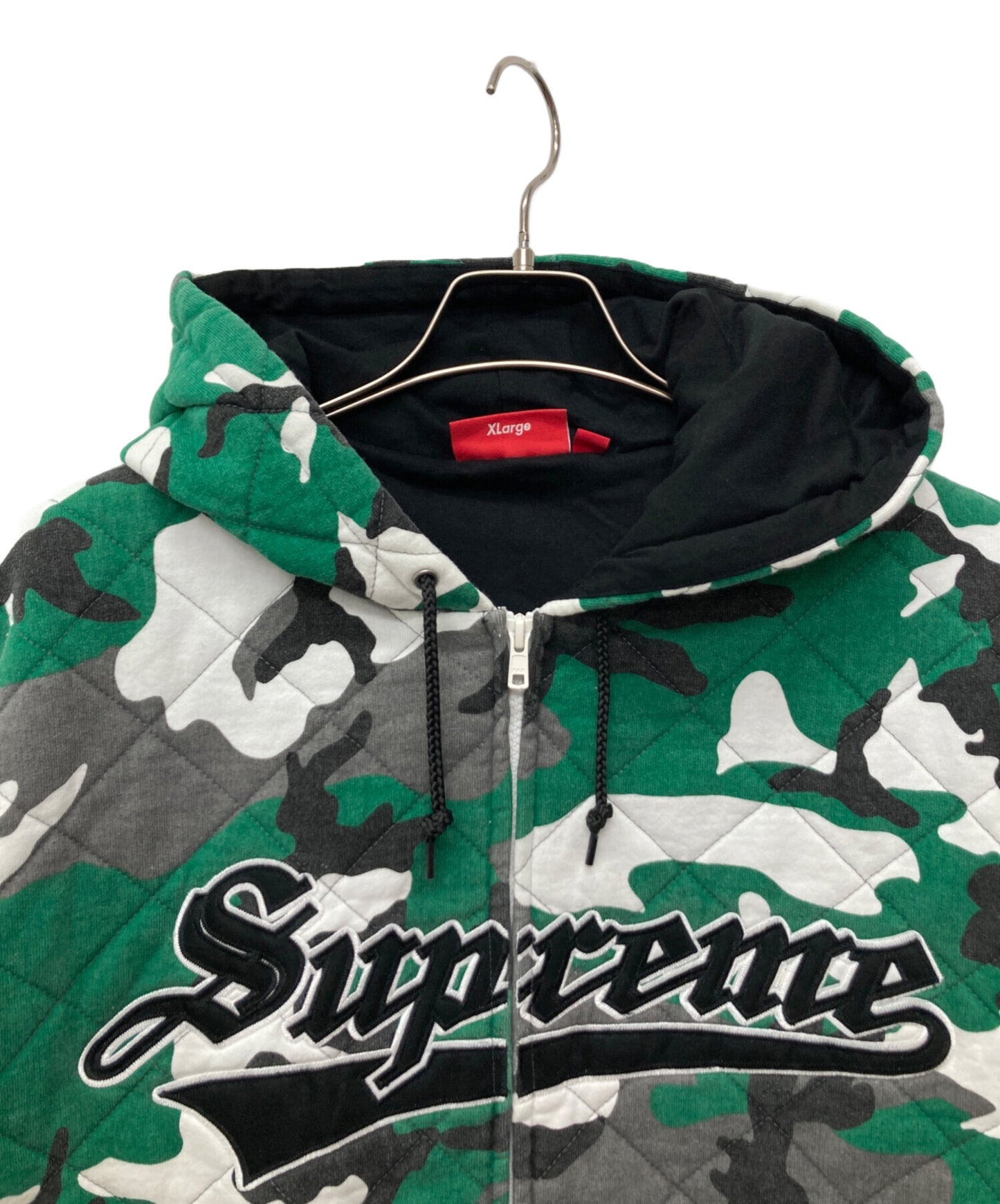 [Pre-owned] SUPREME 25FW Quilted Zip-Up Hooded Sweatshirt