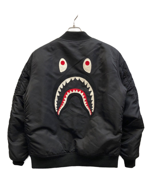 [Pre-owned] A BATHING APE Shark Print Zip Up Bomber Jacket 001hjh801012m