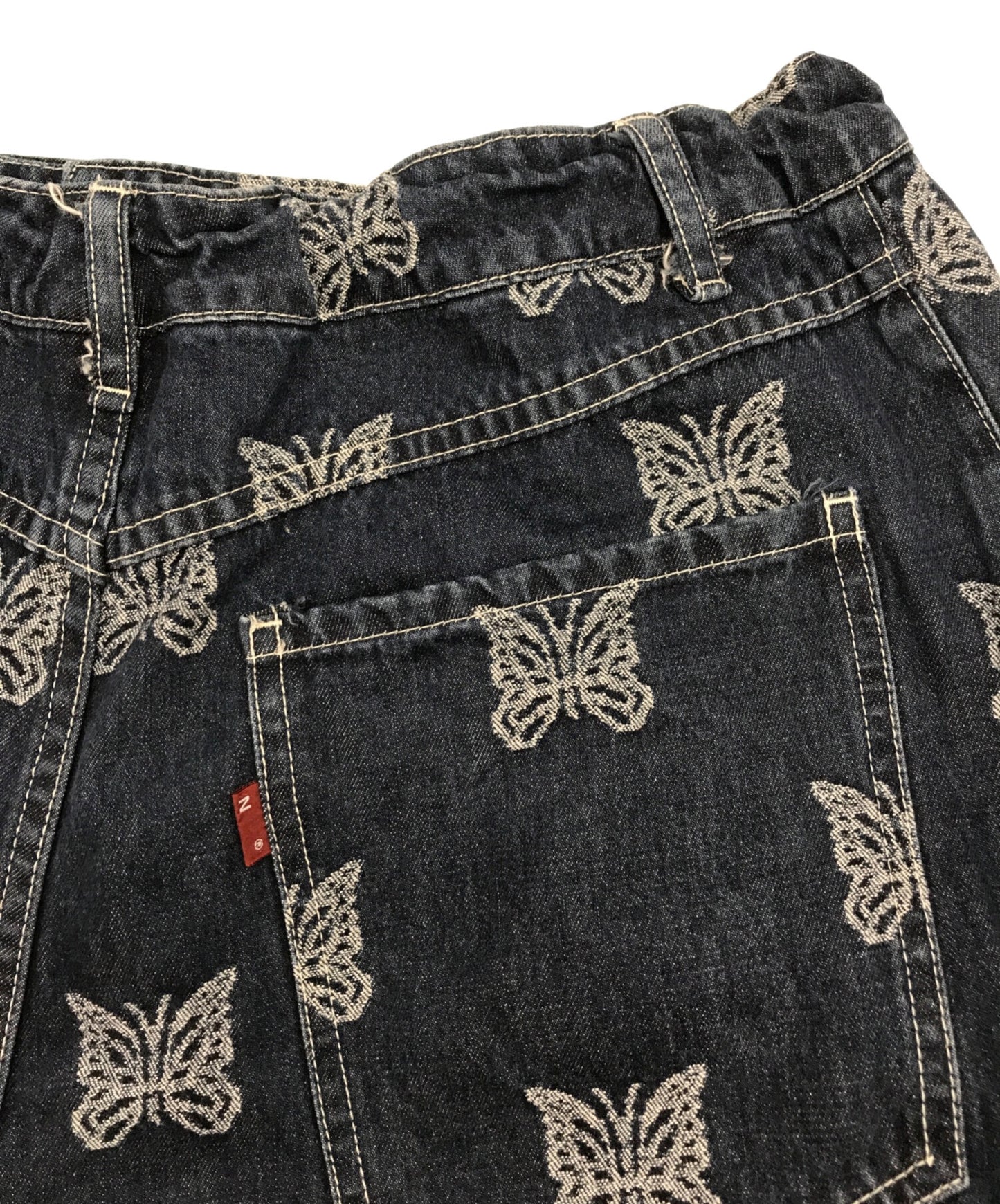 [Pre-owned] Needles 10 oz. denim knee del pants MR215.