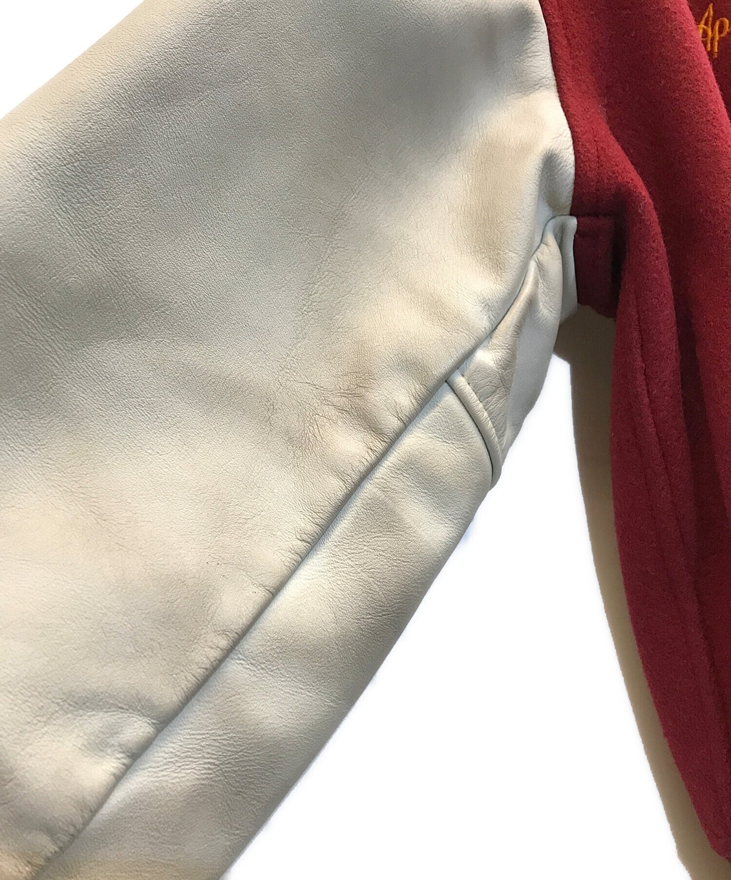 [Pre-owned] A BATHING APE POST collaboration leather arm melton jacket