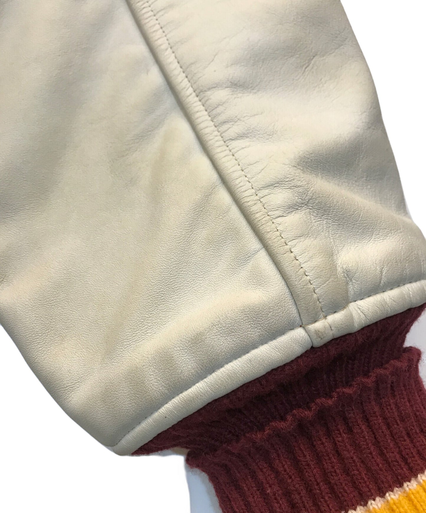 [Pre-owned] A BATHING APE POST collaboration leather arm melton jacket